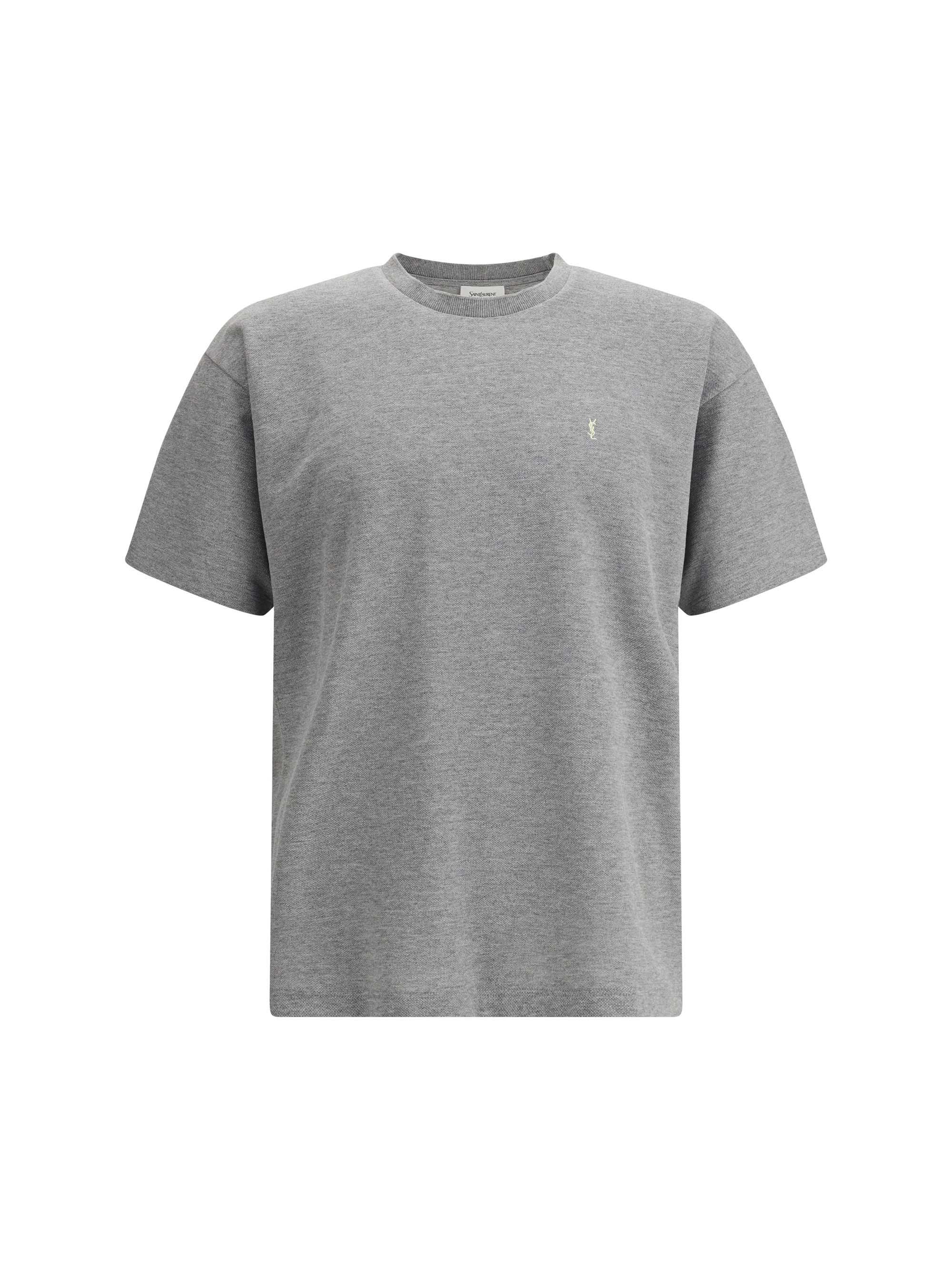 Shop Saint Laurent Oversized T-shirt In Gris Chine/jaune