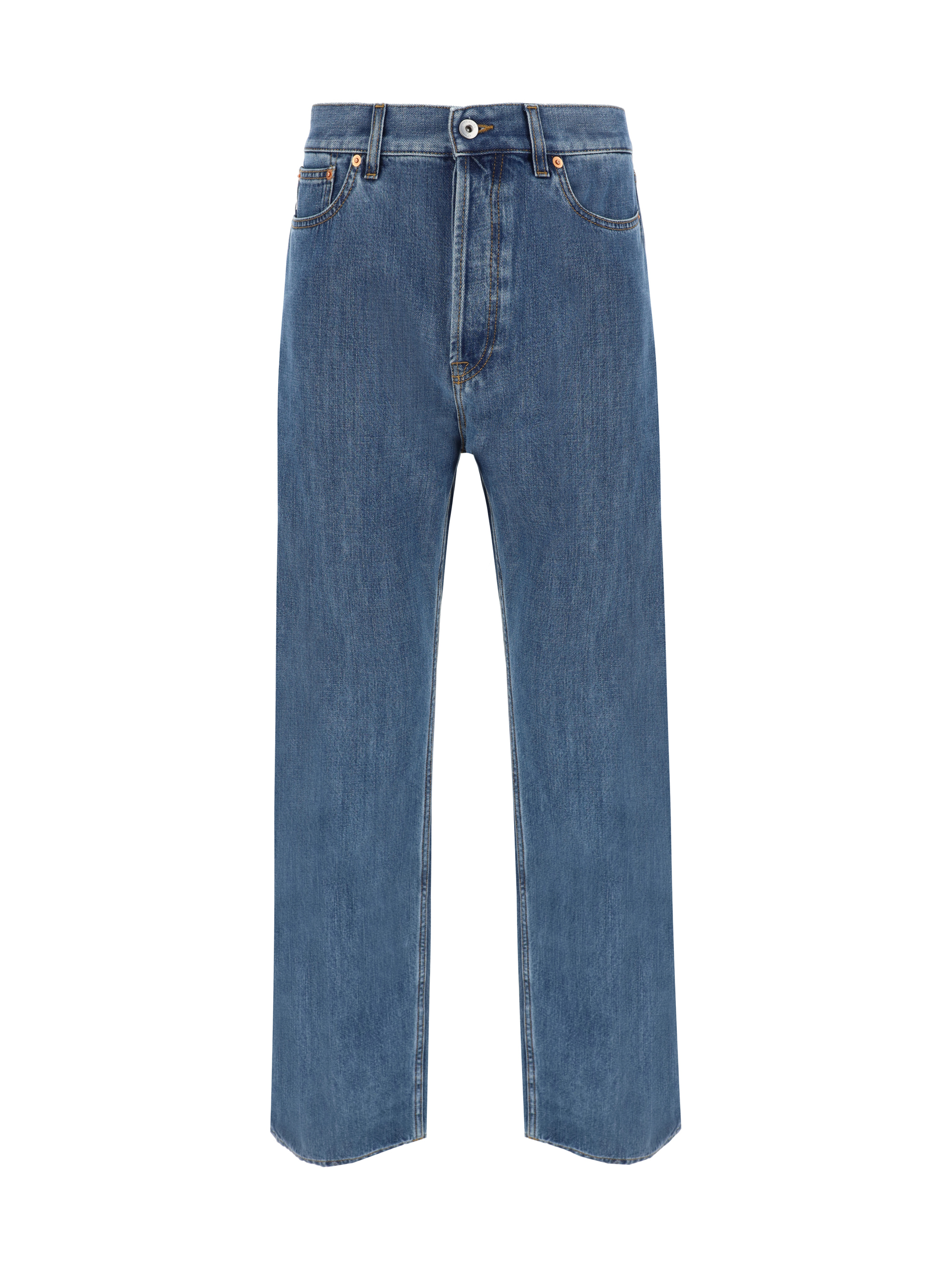 Shop Valentino Pap Jeans In Medium Blue Denim