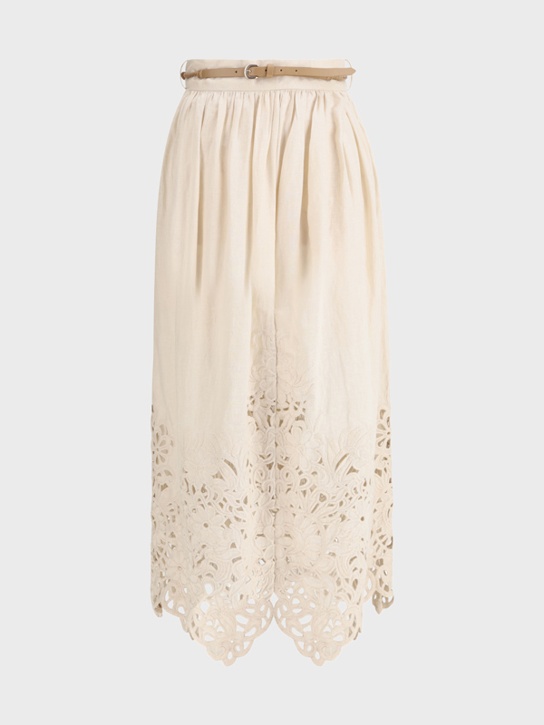 Wylie Embroidered Midi Skirt