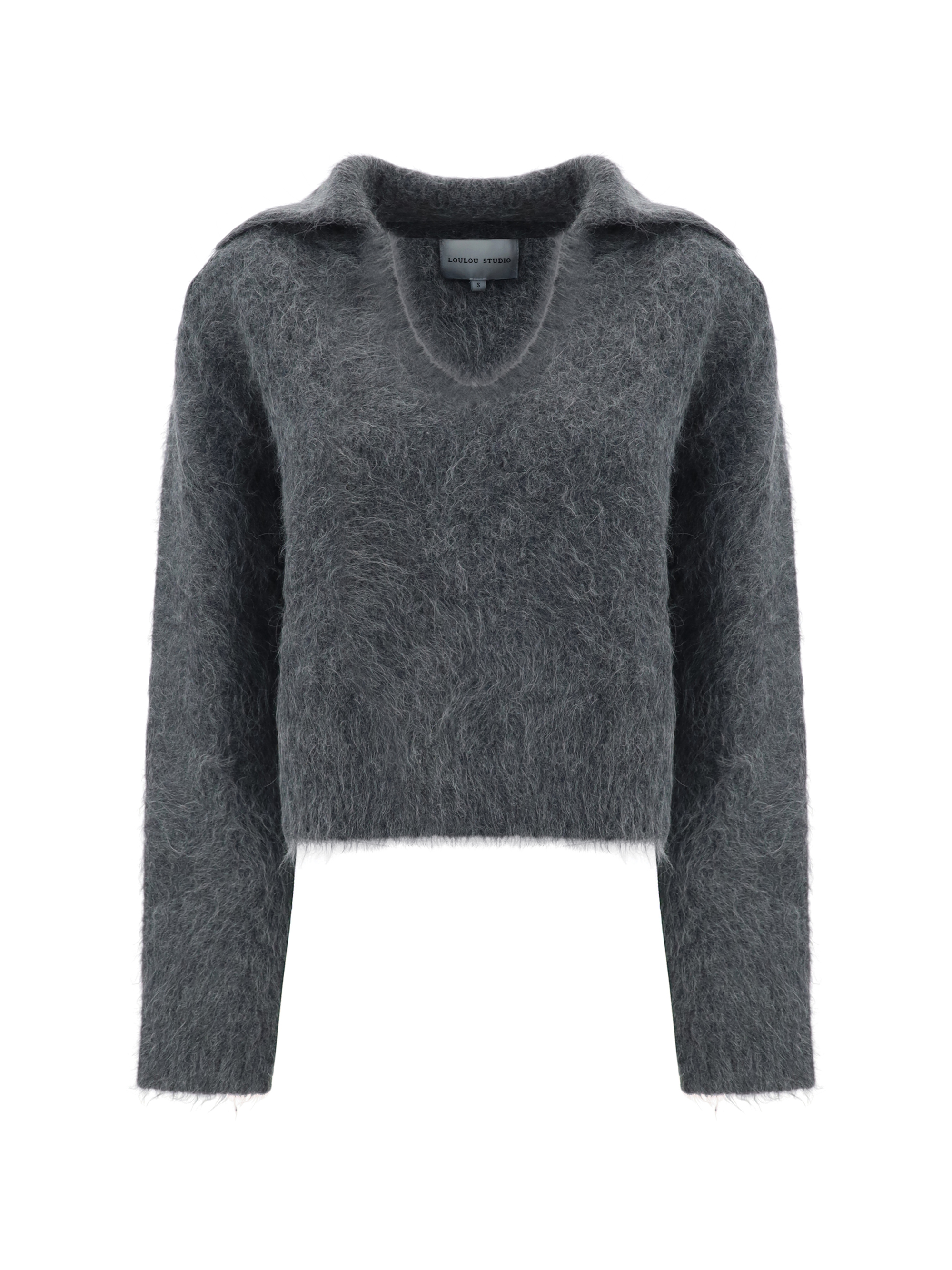 Shop Loulou Studio Sweater In Anthracite Melange