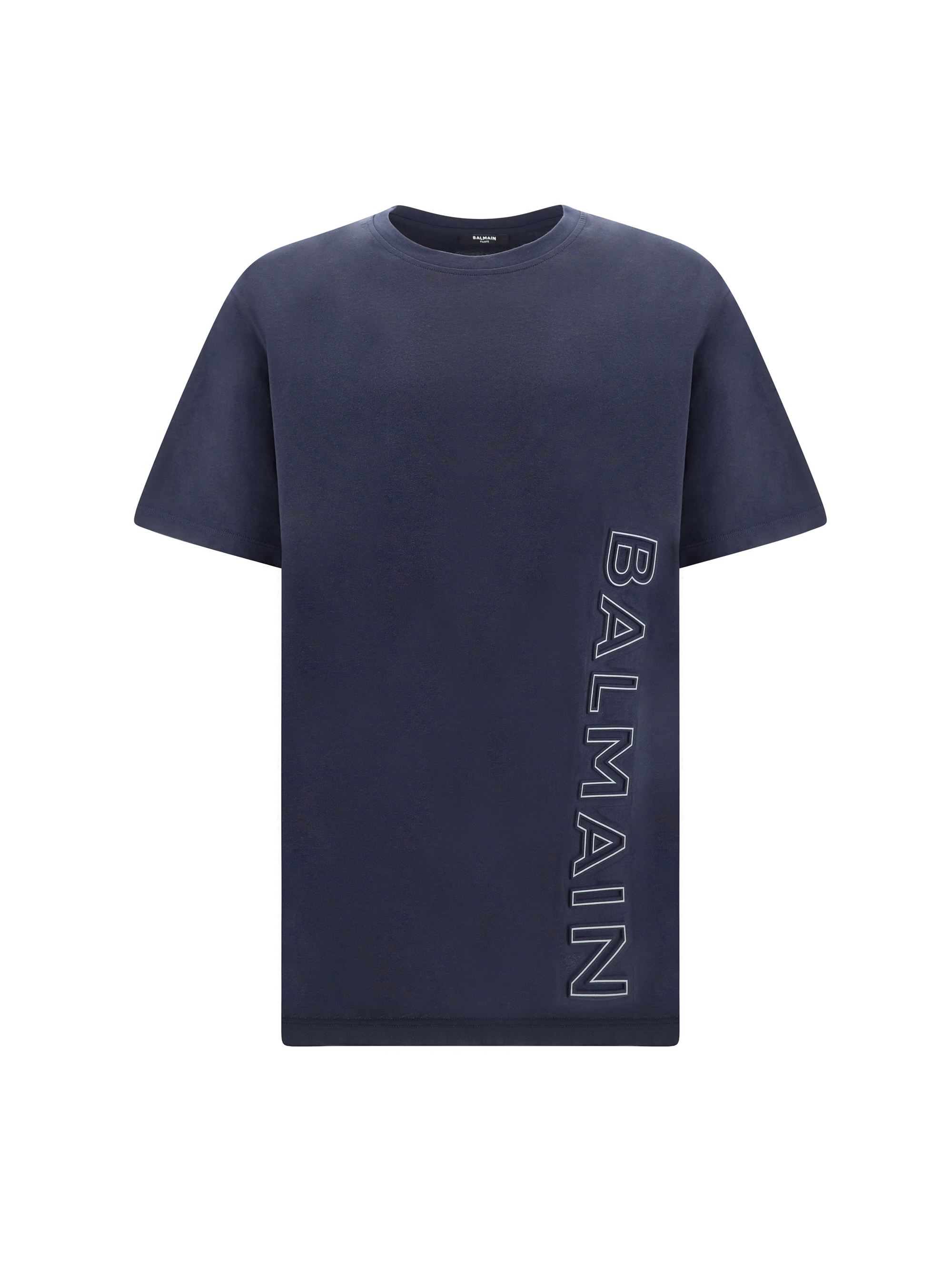 Balmain - White and Navy Blue Monogram Print Polo Shirt