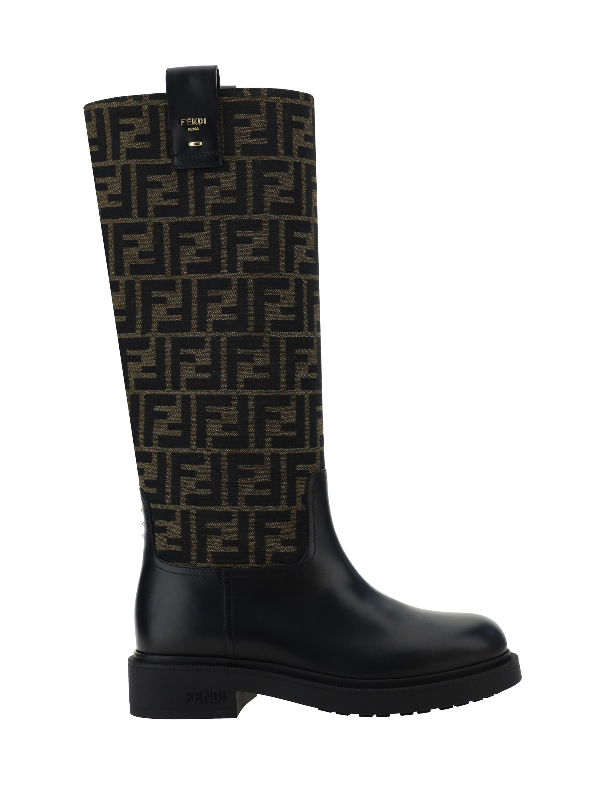 Shop Fendi Boots In Nero+tabacc.nero+ice