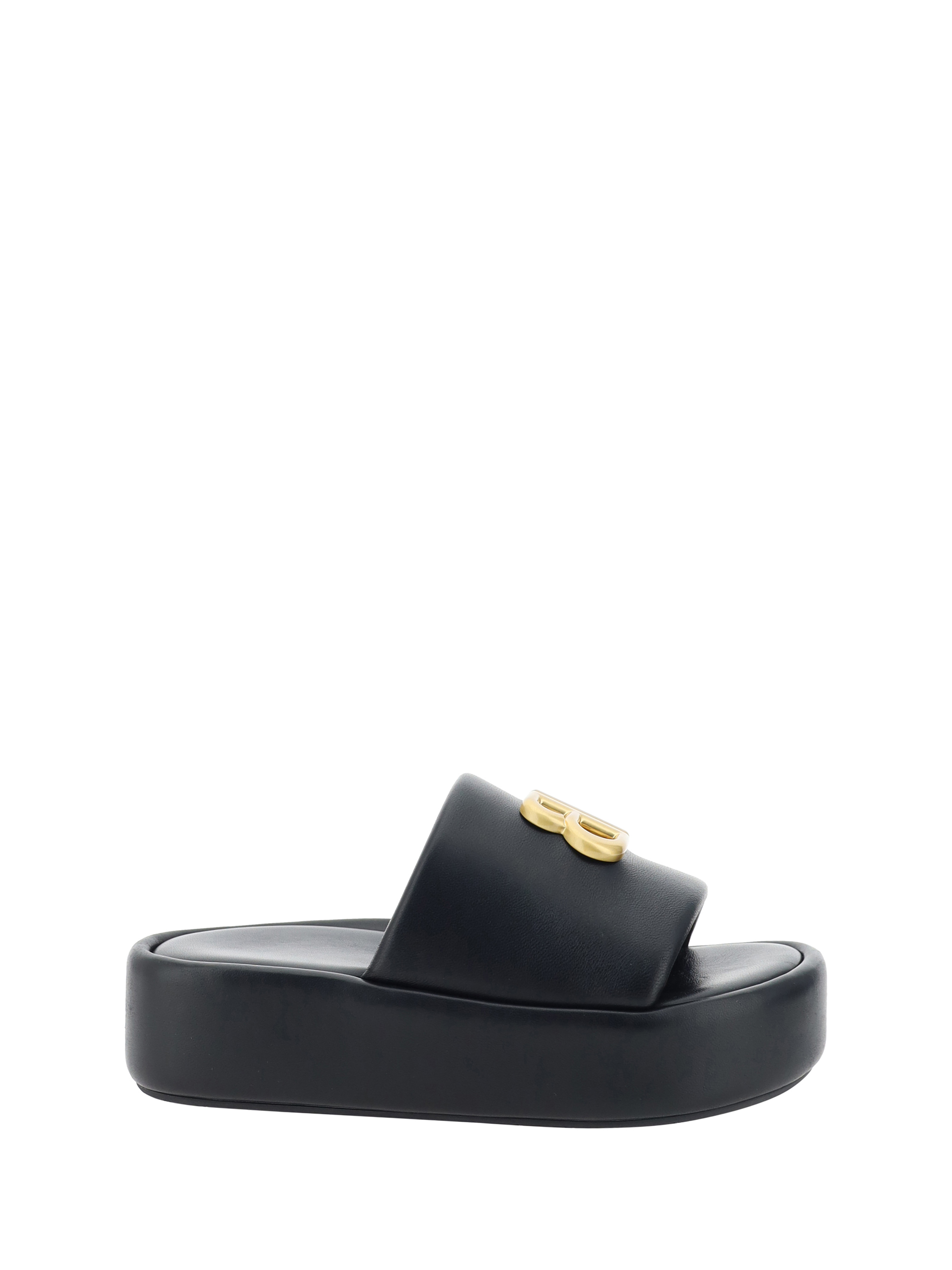 Shop Balenciaga Rise Slide Sandals In Black/gold