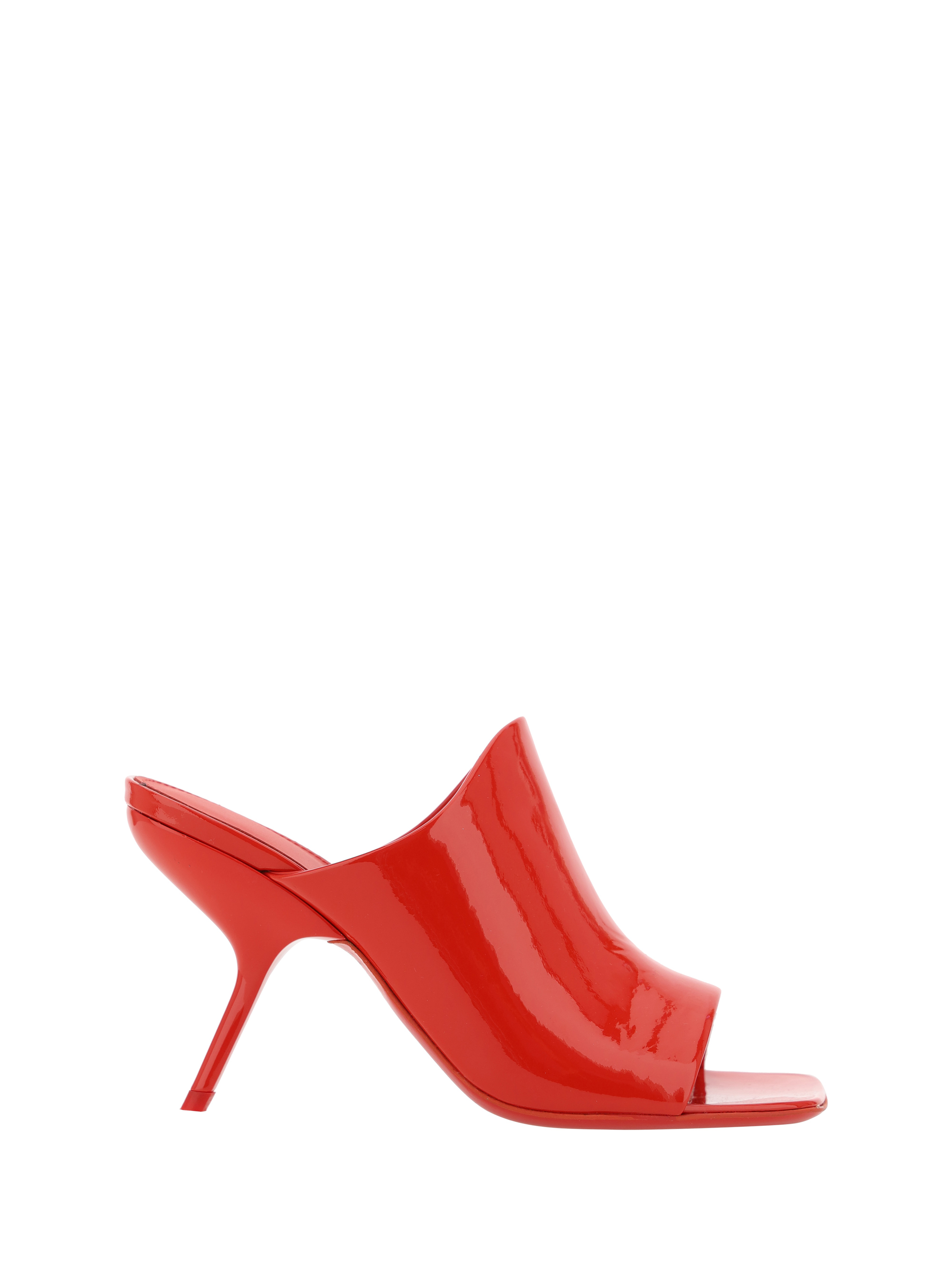 Ferragamo Era Patent Stiletto Mule Sandals In Flame Red