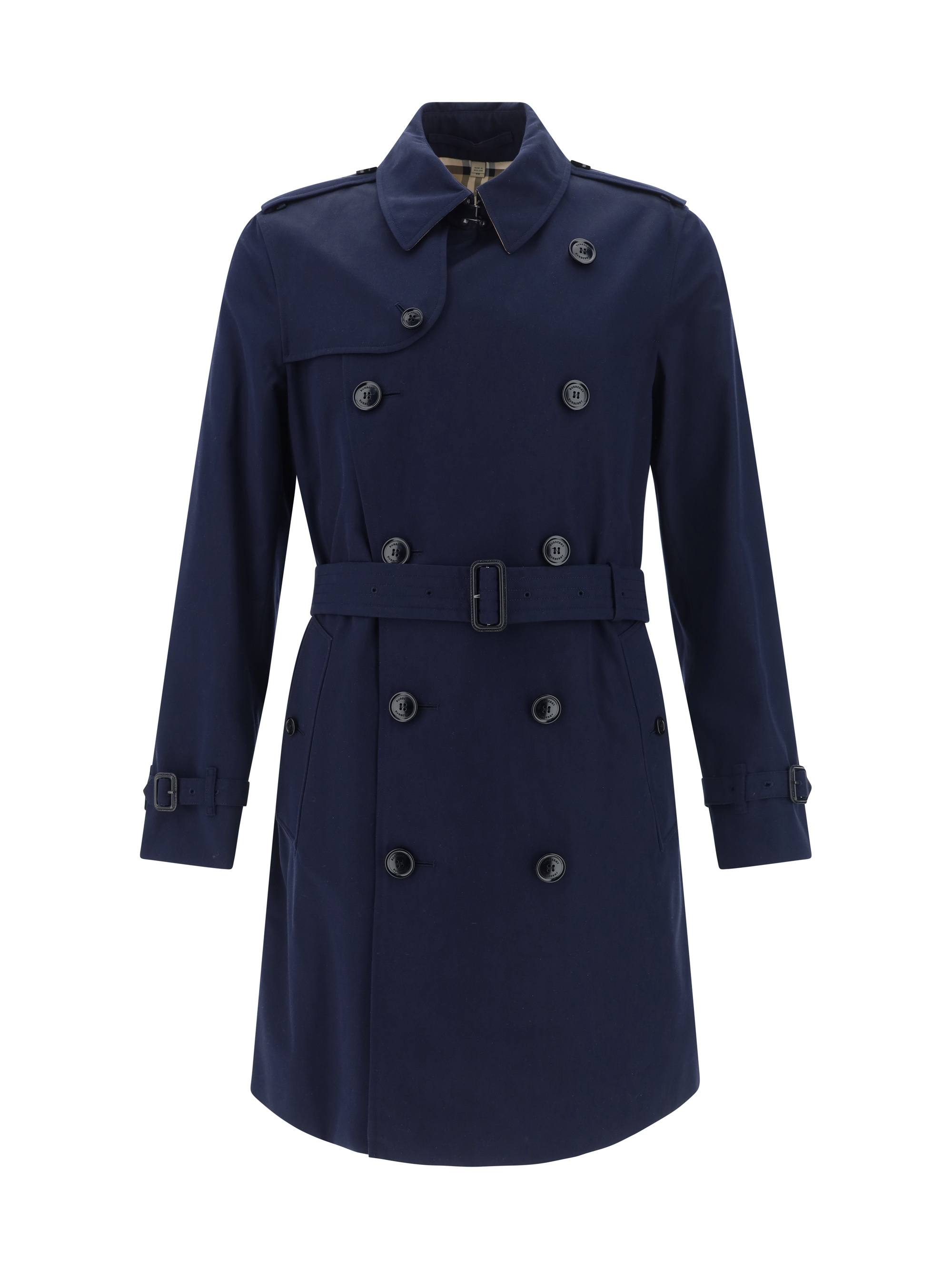 Shop Burberry Kensington Coat In Coal Blue