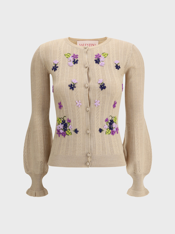 Embroidered flower Cardigan