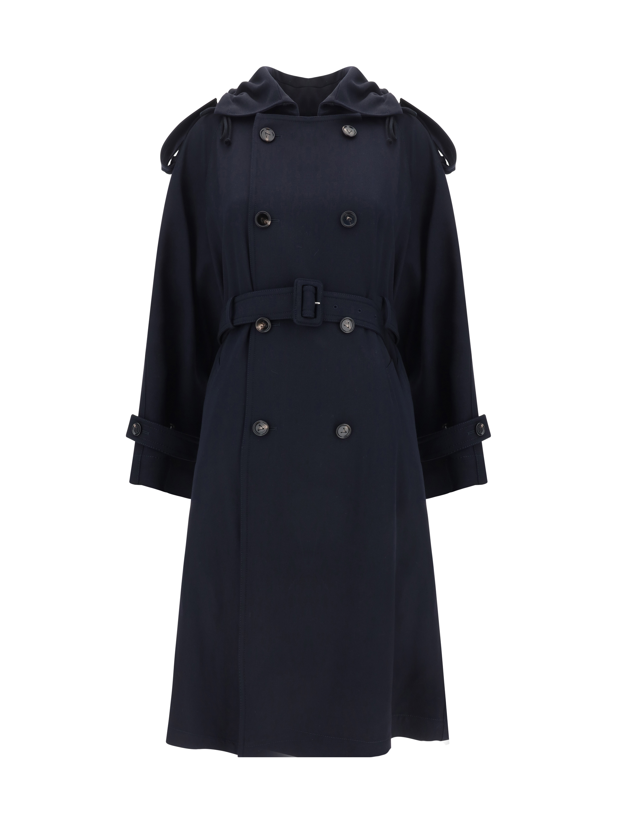 Shop Bottega Veneta Trench Coat In Midnight Blue