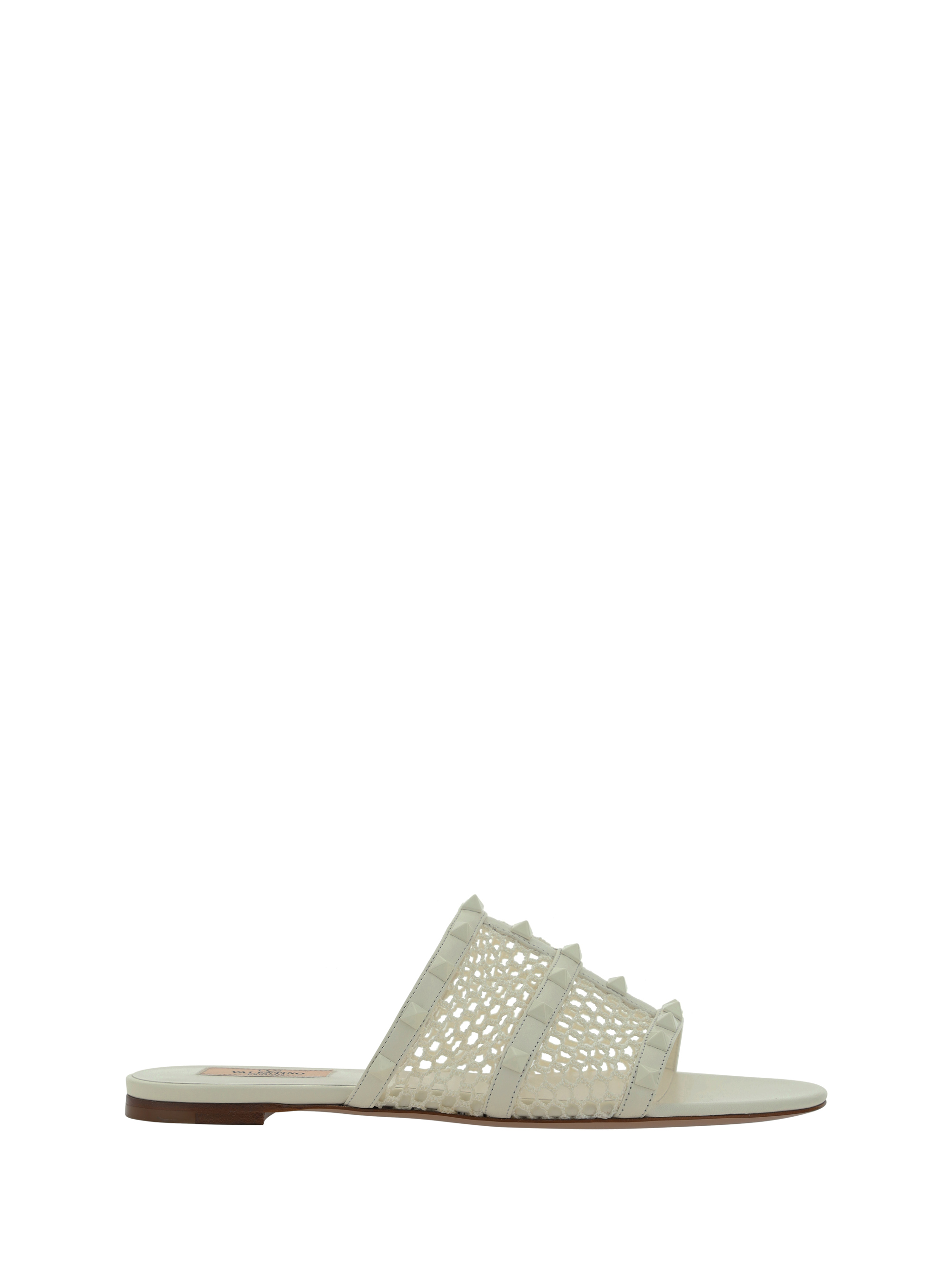 Shop Valentino Rockstud Sandals In Ivory