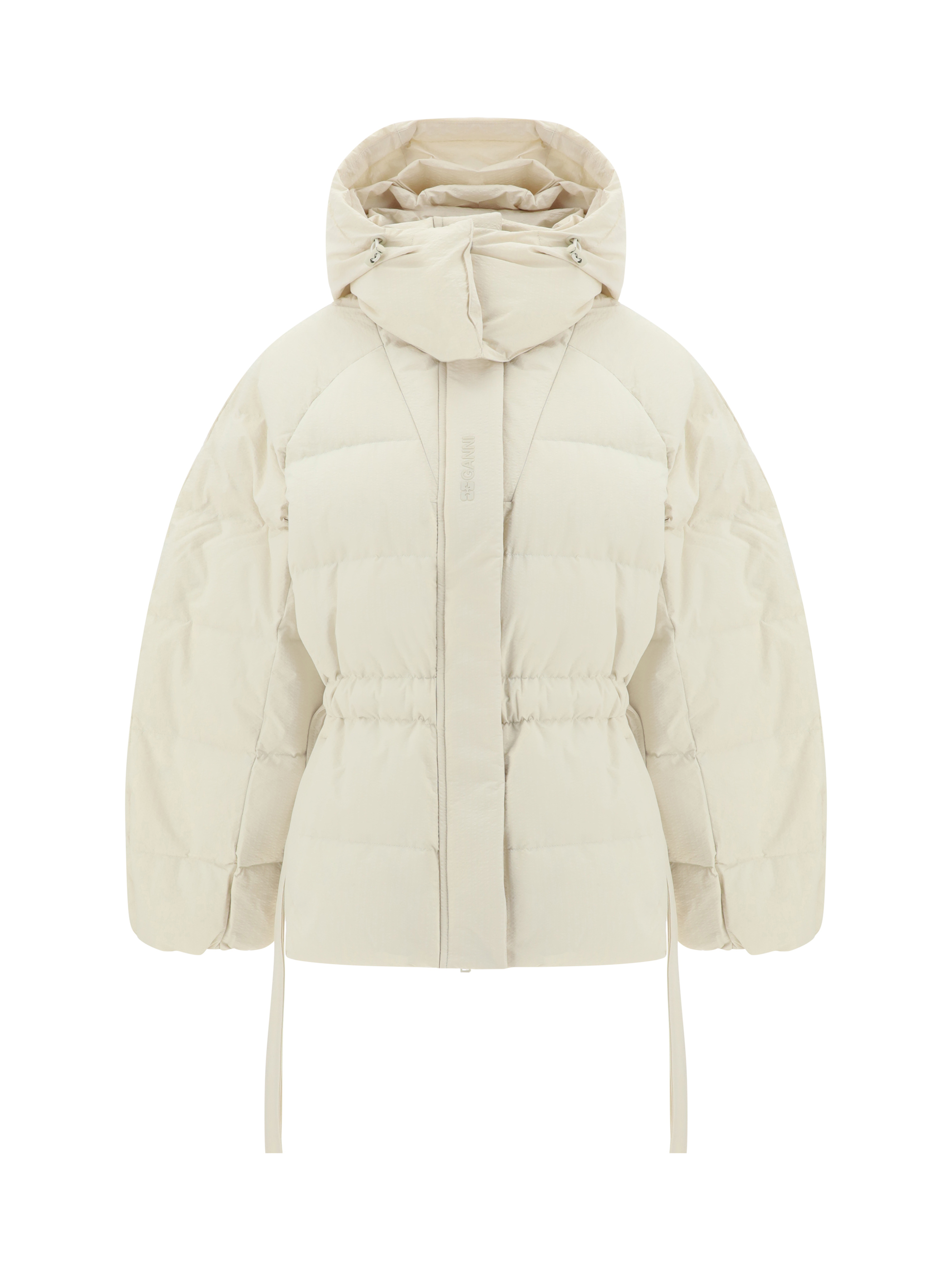 Shop Ganni Down Jacket In Tofu