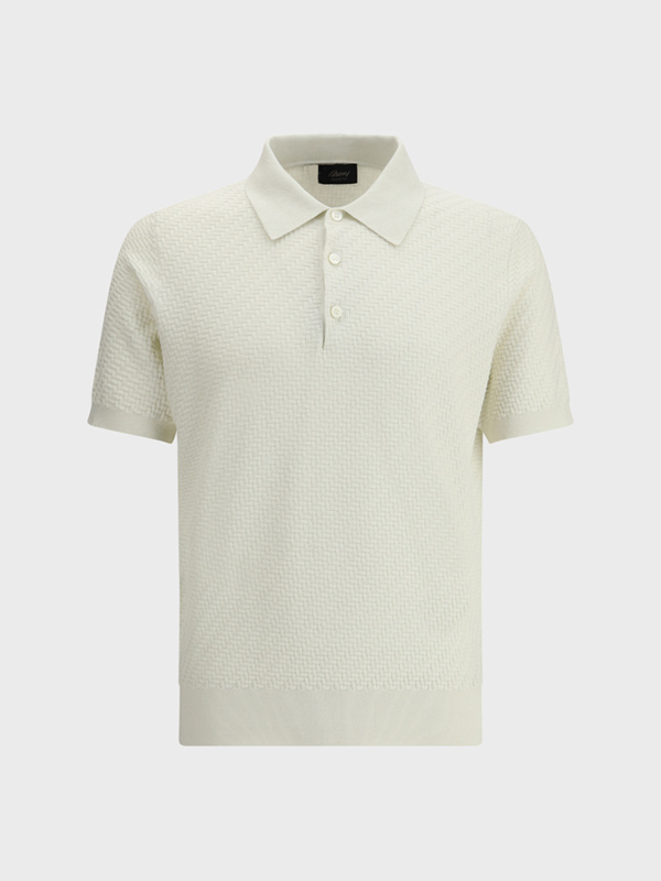 Polo Shirt with woven pattern.