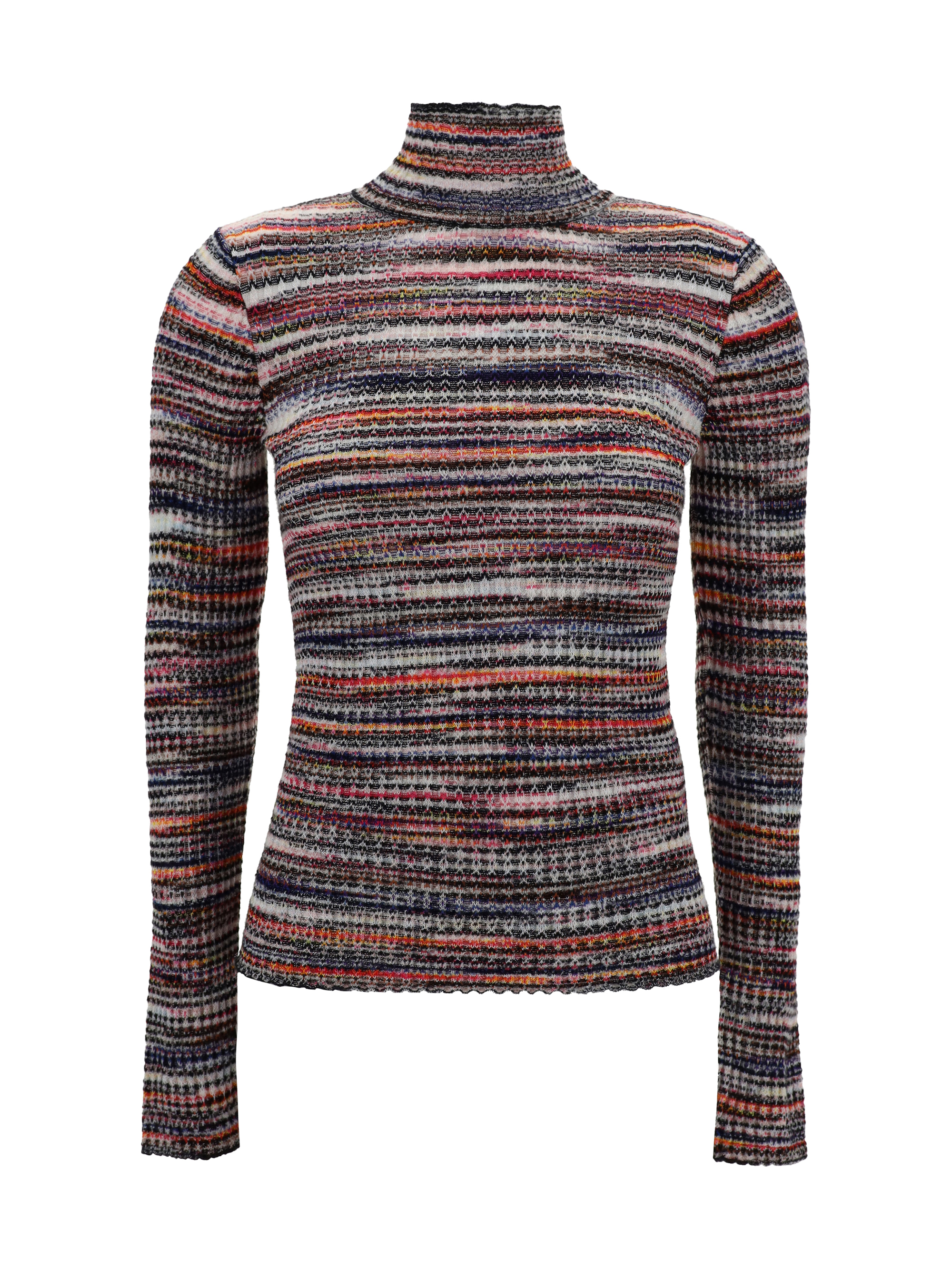 Shop Missoni Turtleneck Sweater In Multicolred/pink/blu