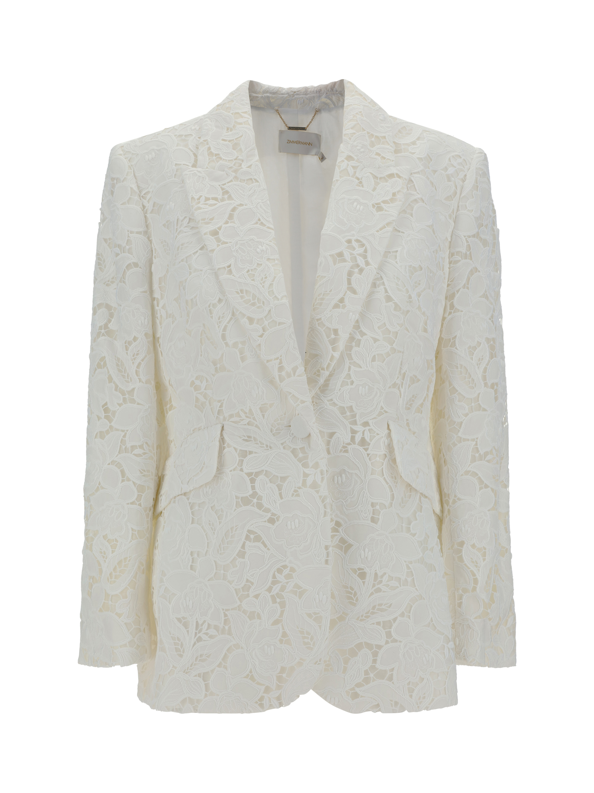 Shop Zimmermann Blazer Jacket In Ivory