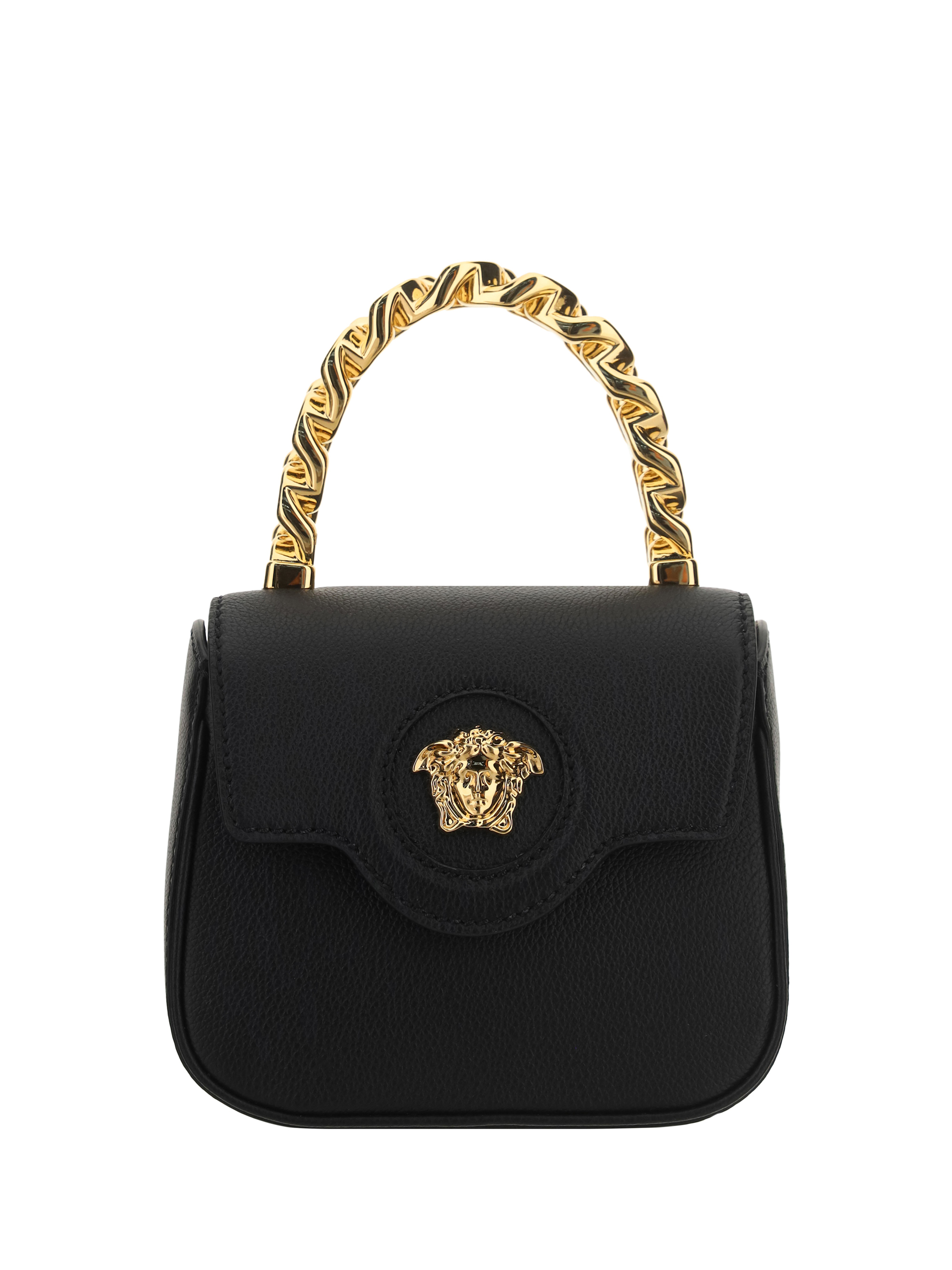 Versace Handbag In Nero/oro