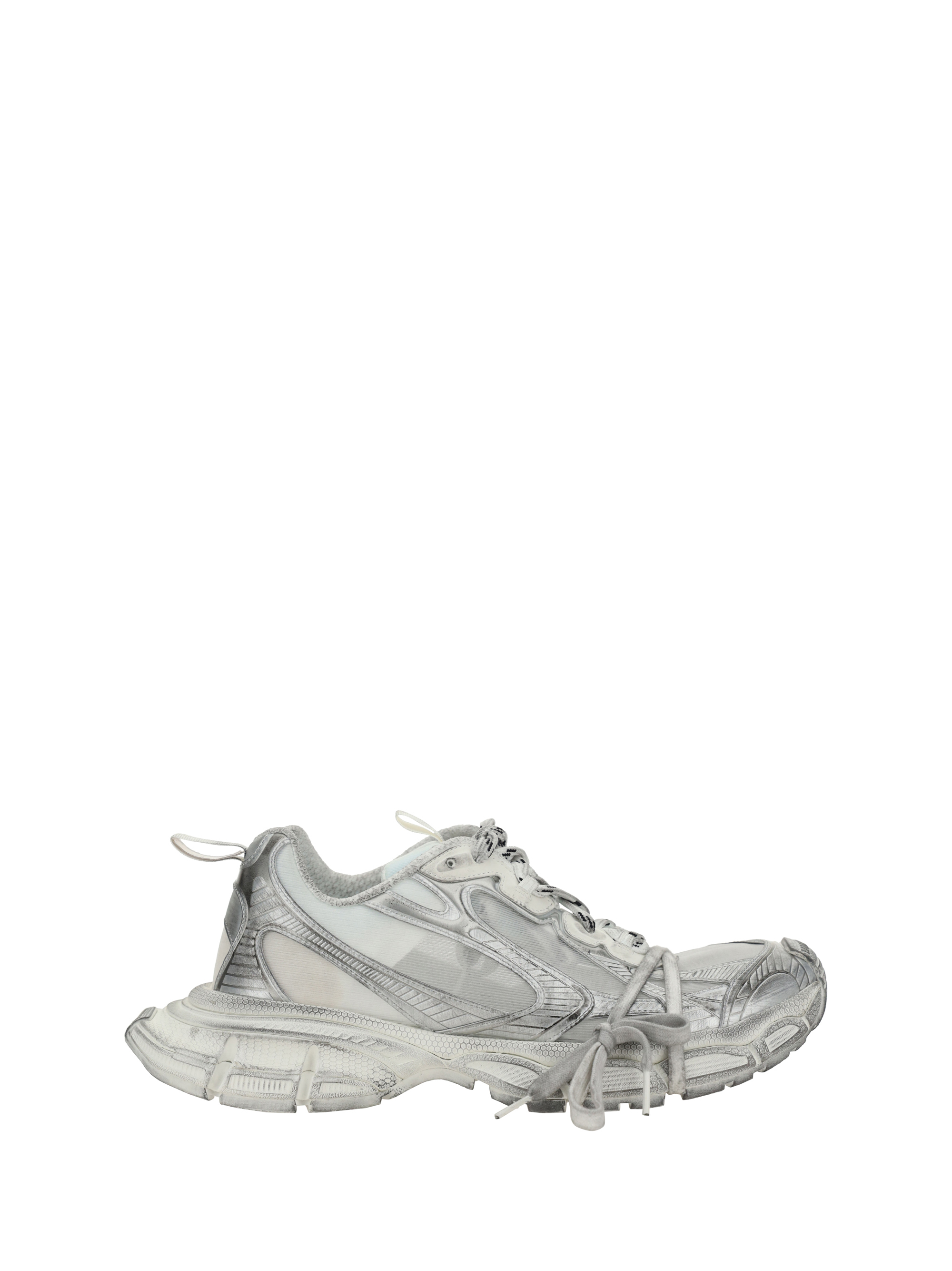 Shop Balenciaga 3xl Summer Mesh Sneakers In White/silver