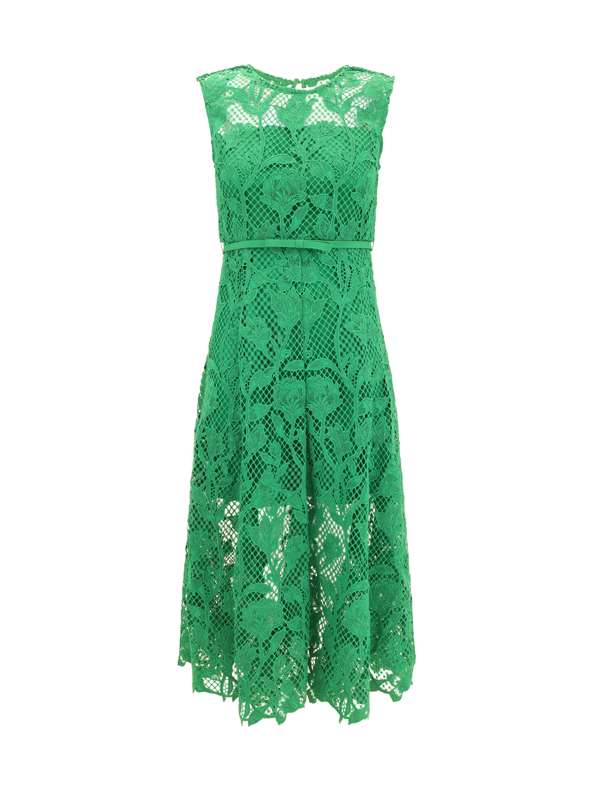 Shop Self-portrait Midi Dress In Green