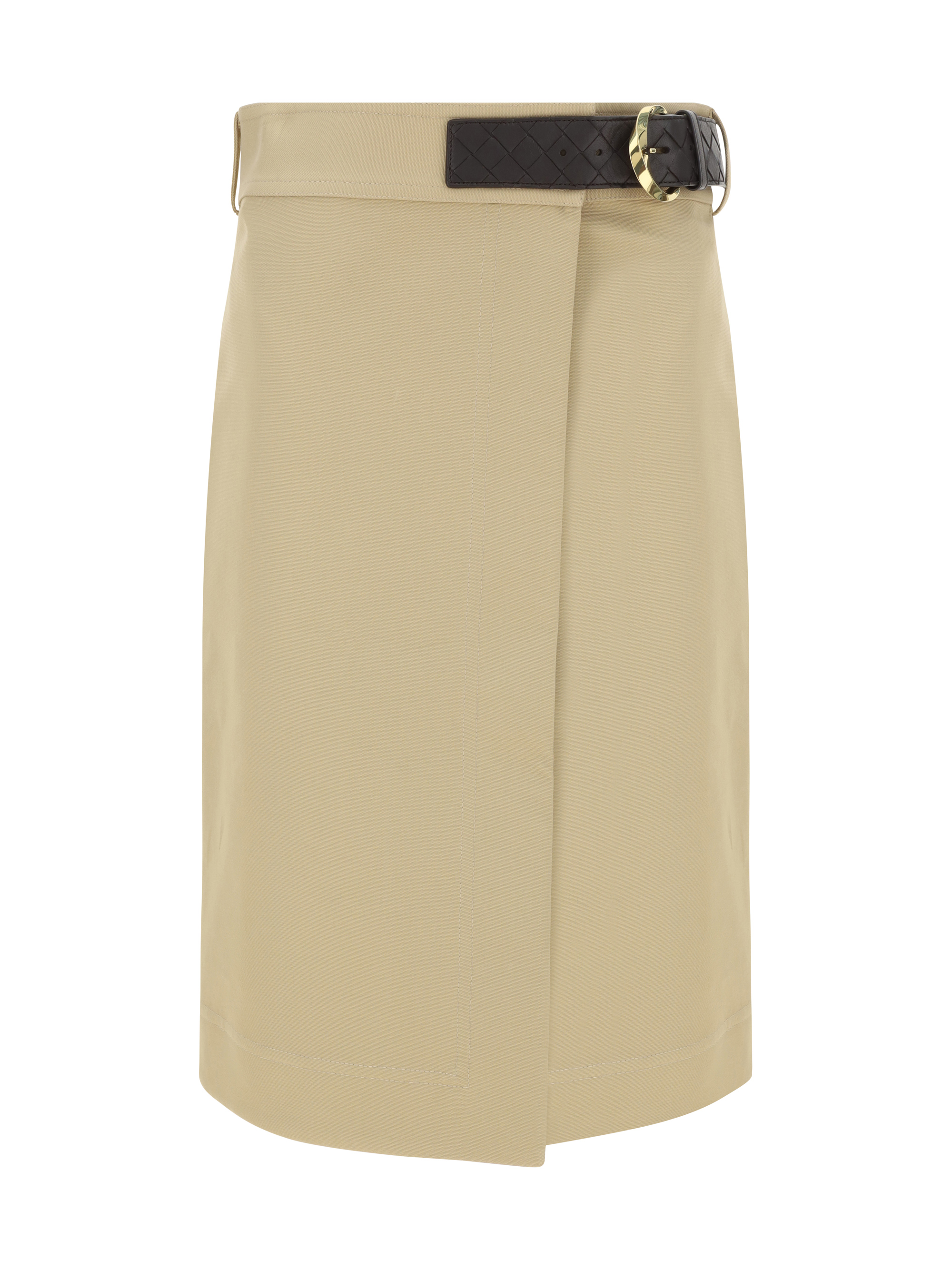 Shop Bottega Veneta Skirt In Pale Oak