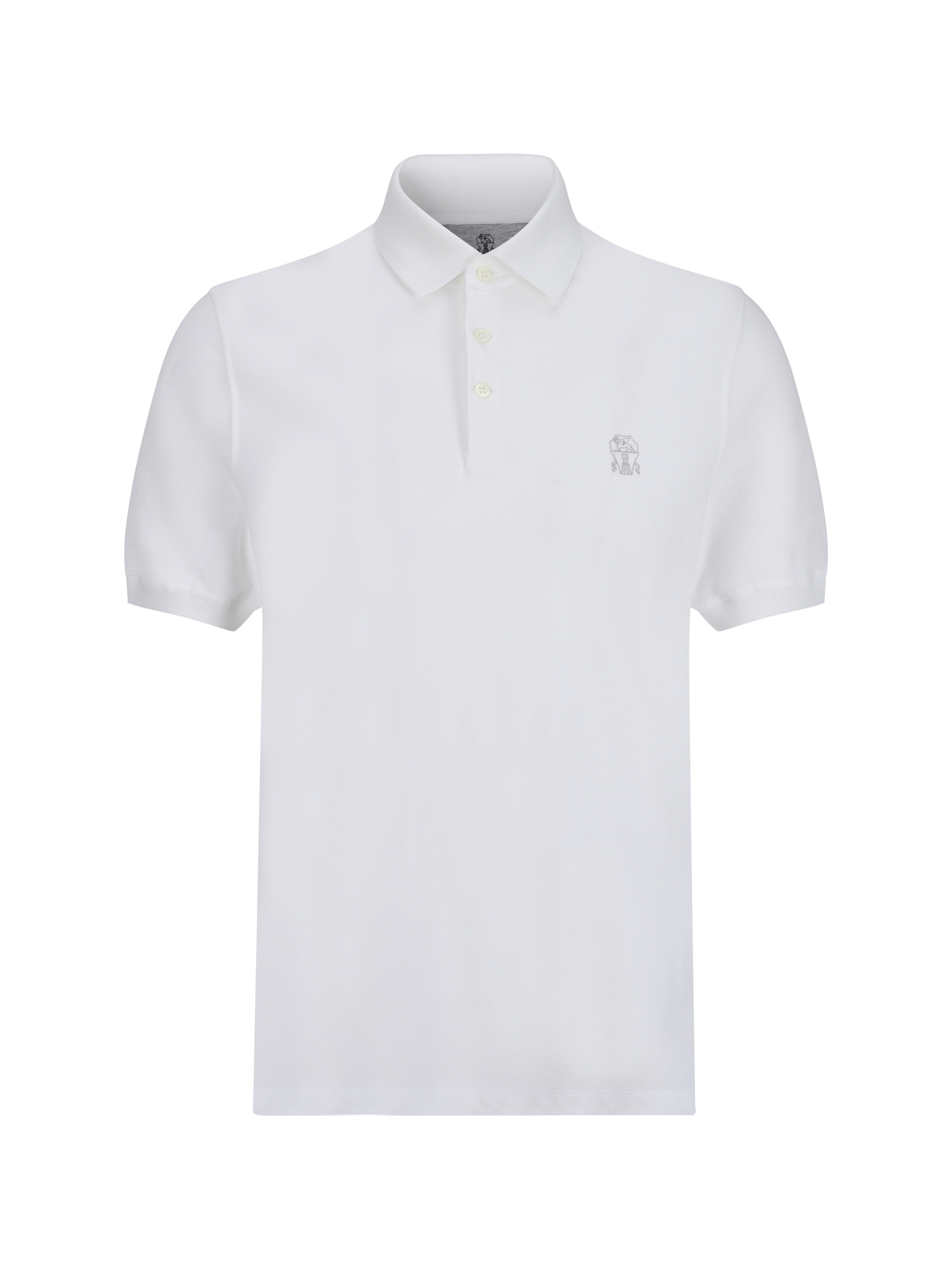 Shop Brunello Cucinelli Polo Shirt In Bianco Ottico Tp