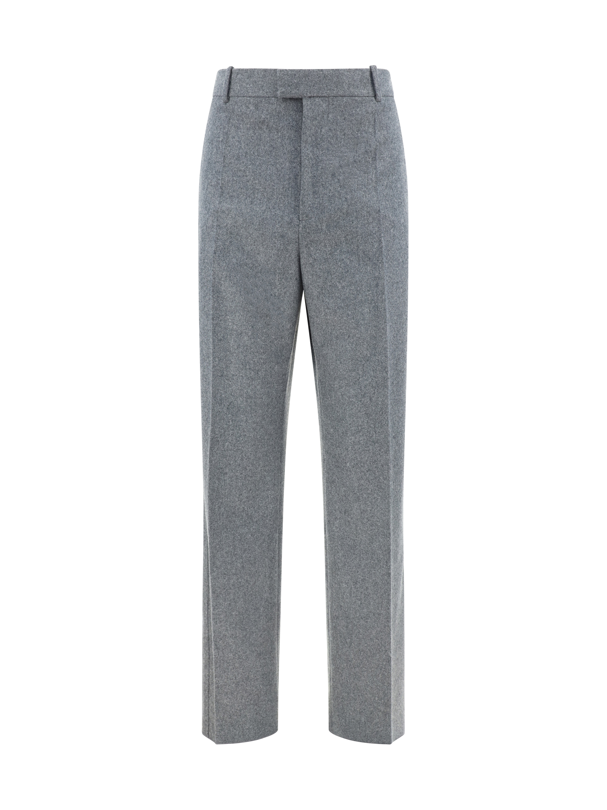 Shop Bottega Veneta Pants In Grey Melange