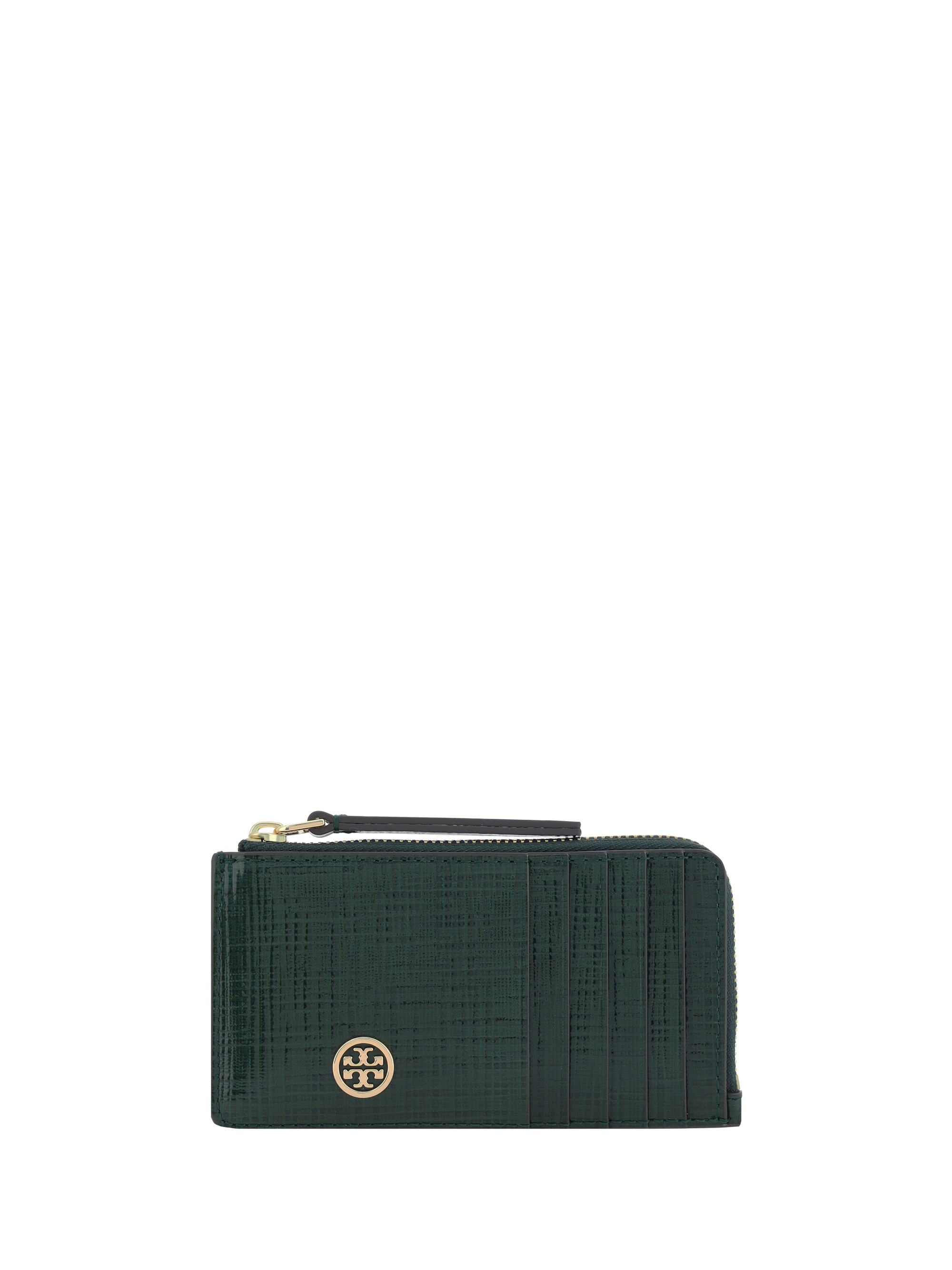 Shop Tory Burch Robinson Card Holder In Evergreen