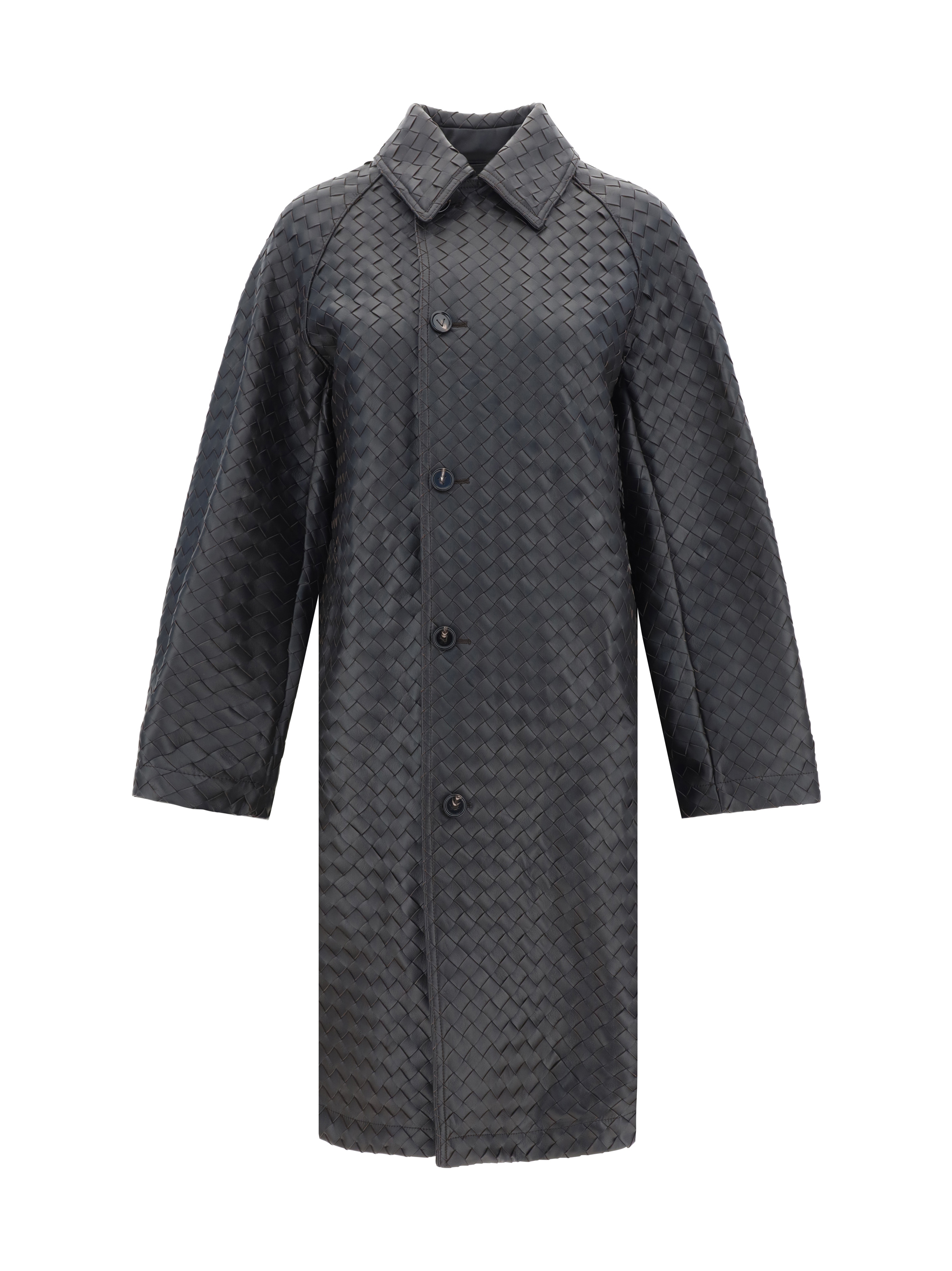 Shop Bottega Veneta Leather Coat In Fondant