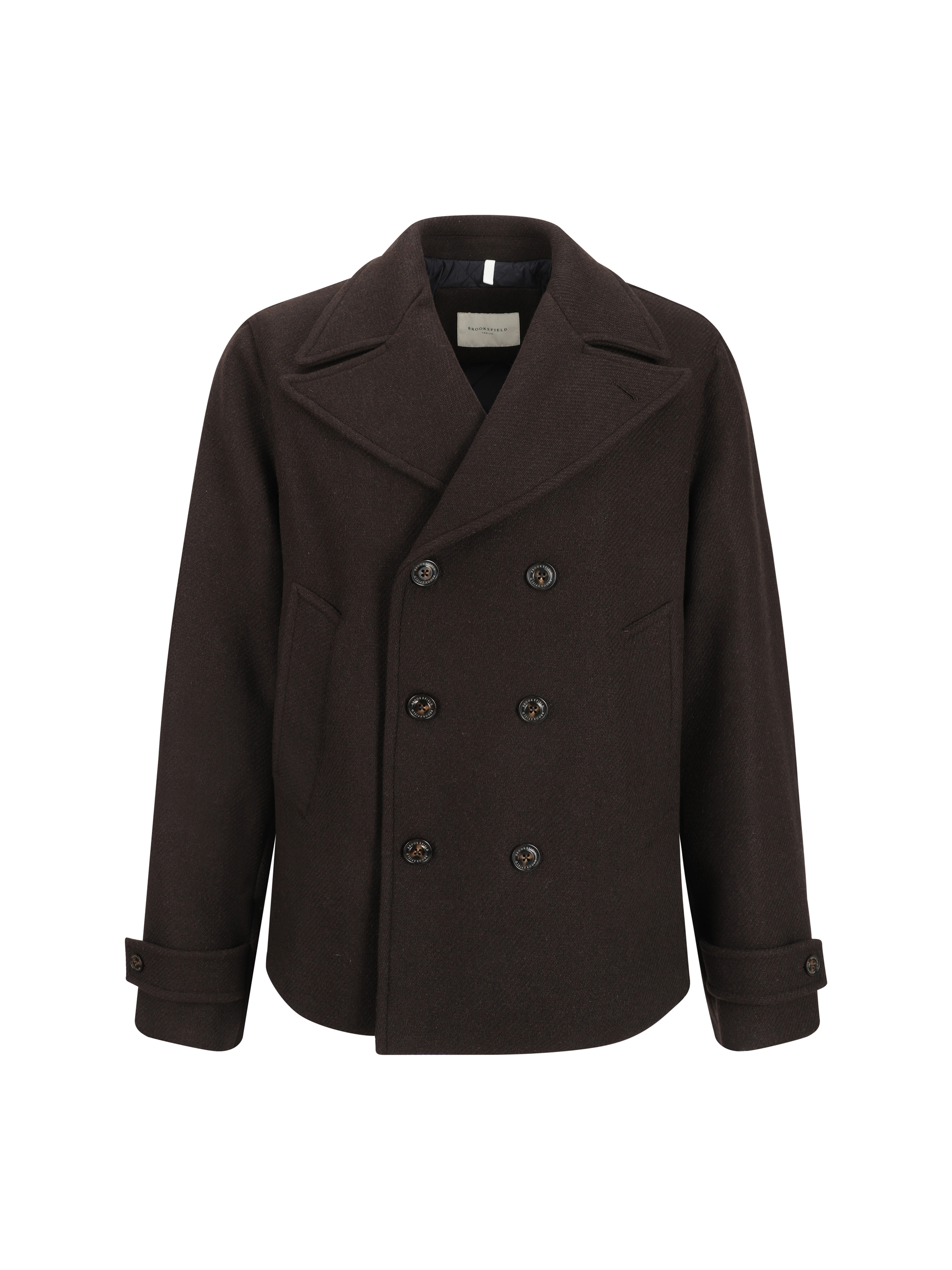 Shop Brooksfield Peacoat Jacket In Castagno