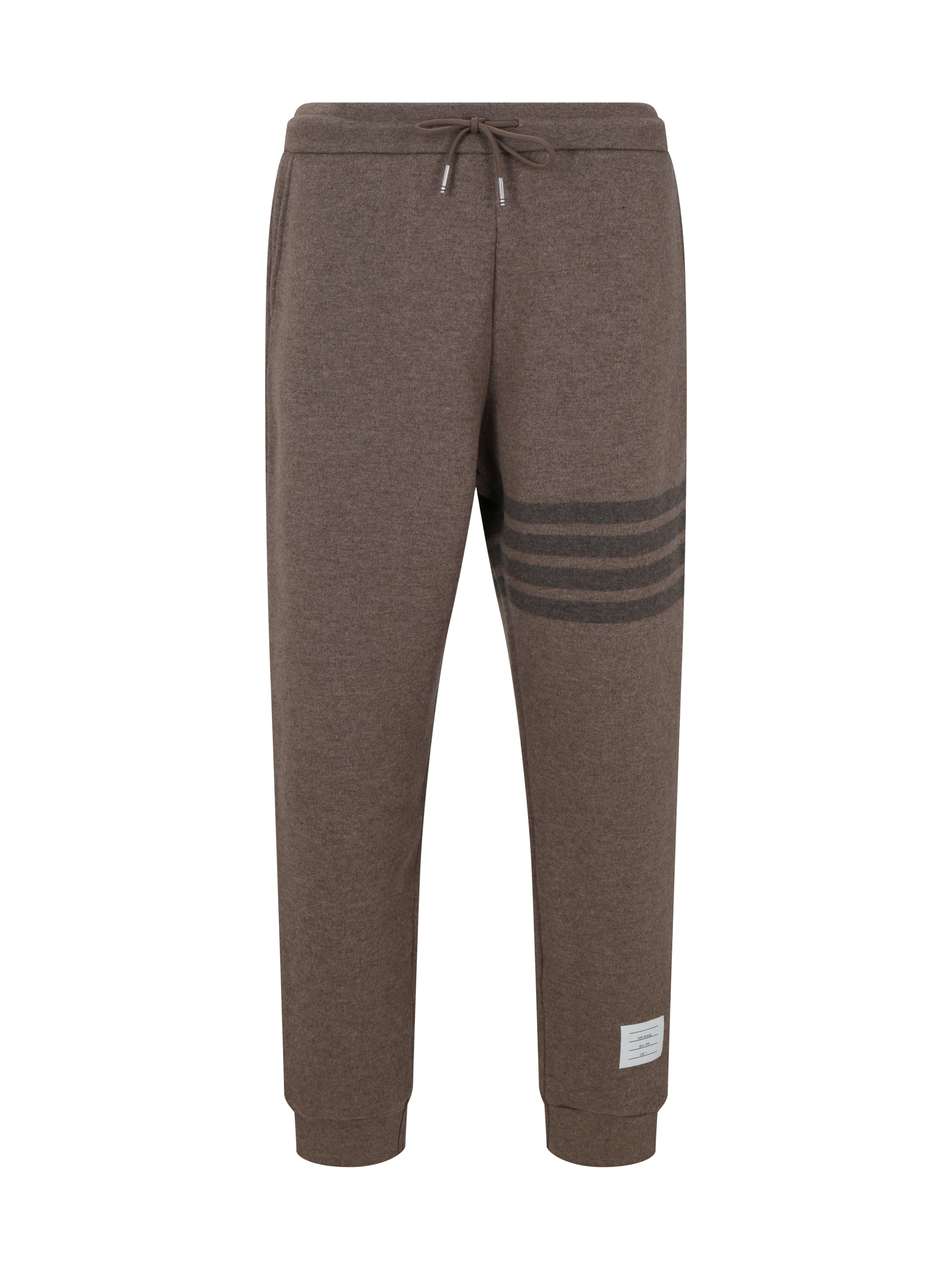 Thom Browne Sweatpants 4 Bar In Wool Loopback In Brown