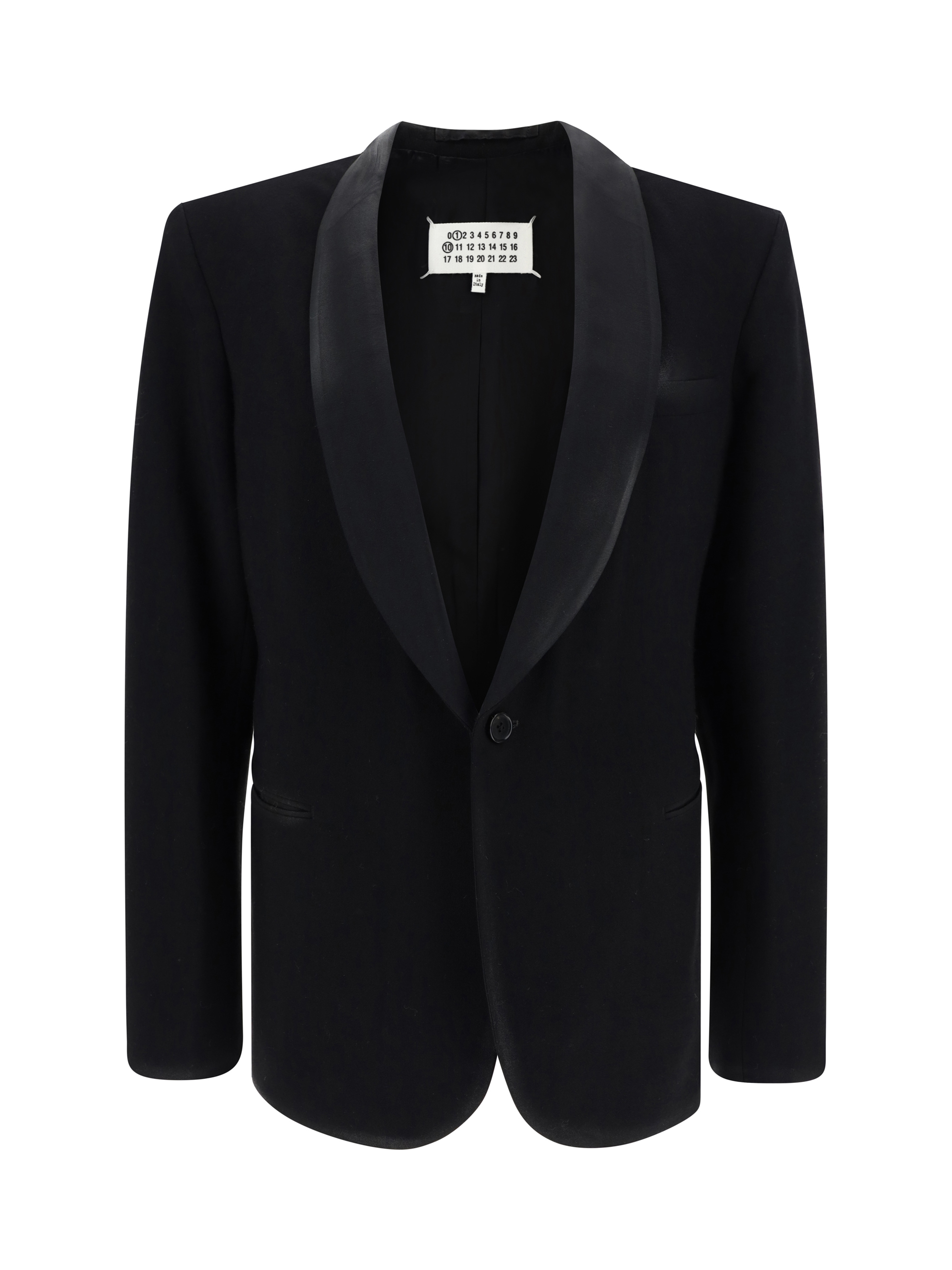 Shop Margiela Blazer Jacket In Black Shiny