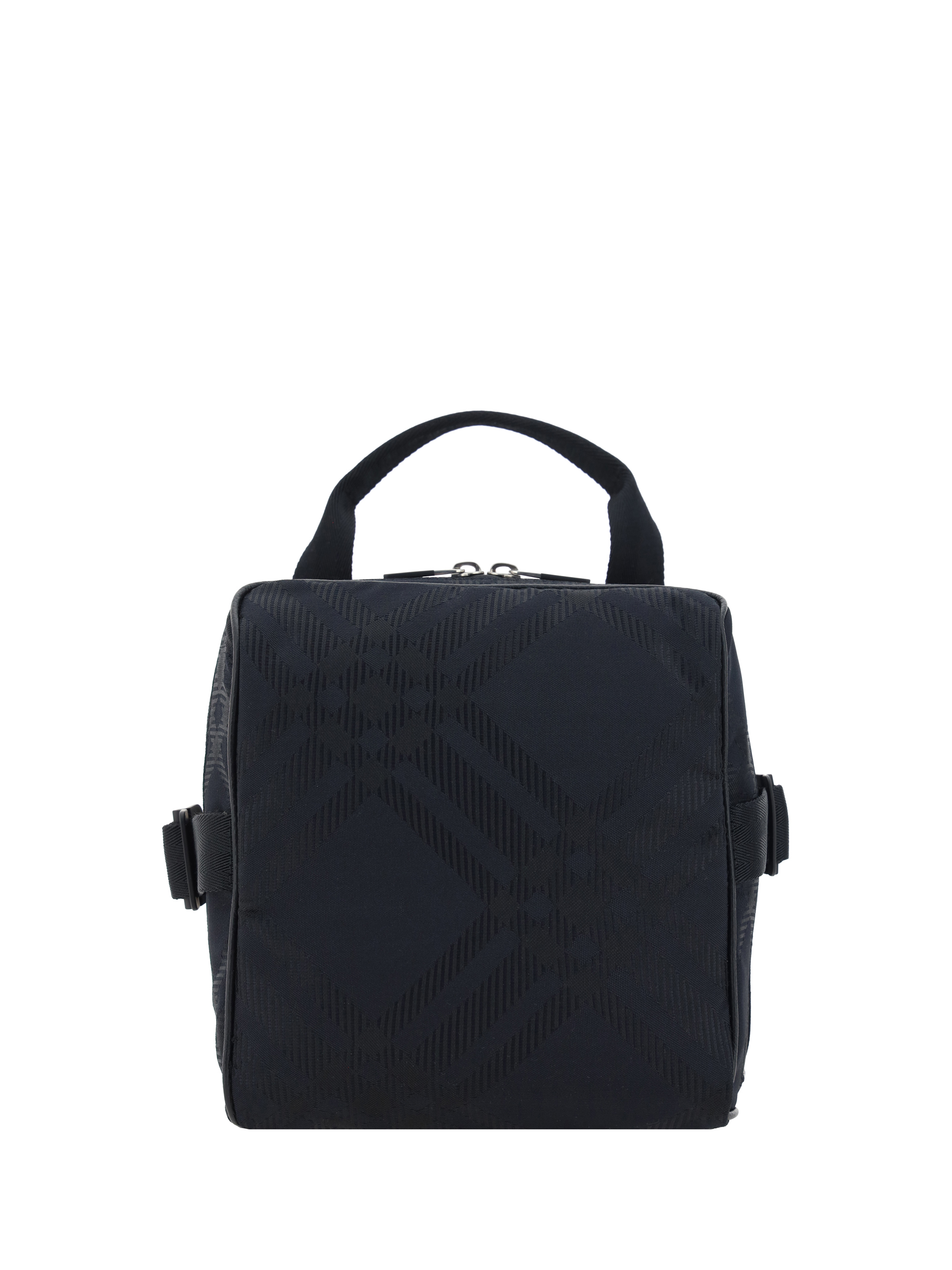 Shop Burberry Check Jacquard Shoulder Bag In Blac/white/blac/fye