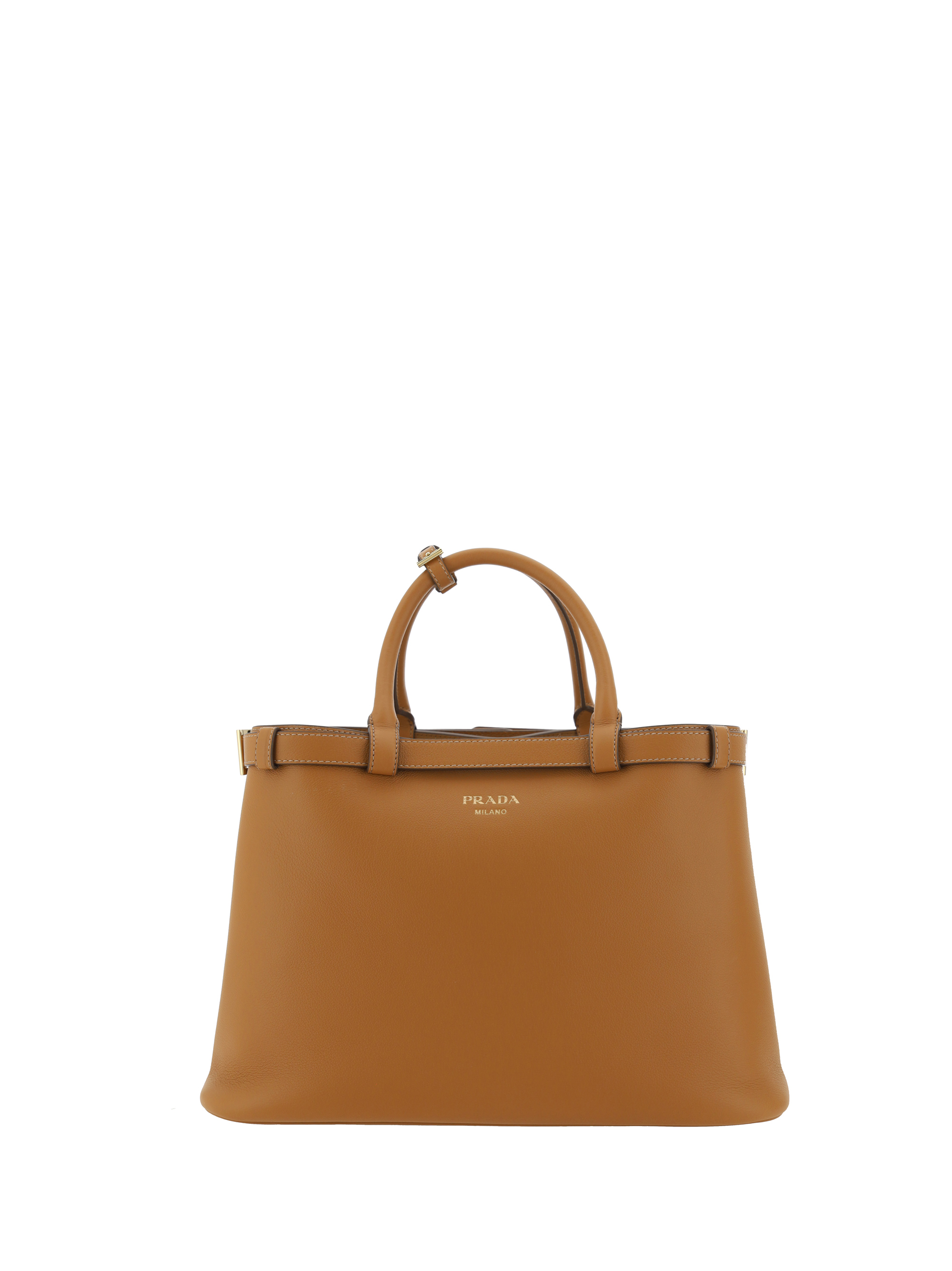 Shop Prada Medium Handbag In Caramel