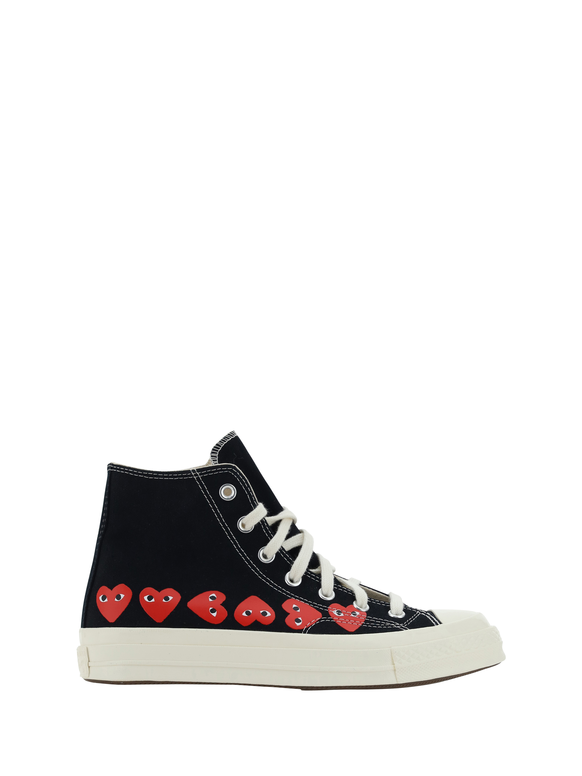 Comme Des Garçons Play X Converse Multi Heart High Sneakers In Black