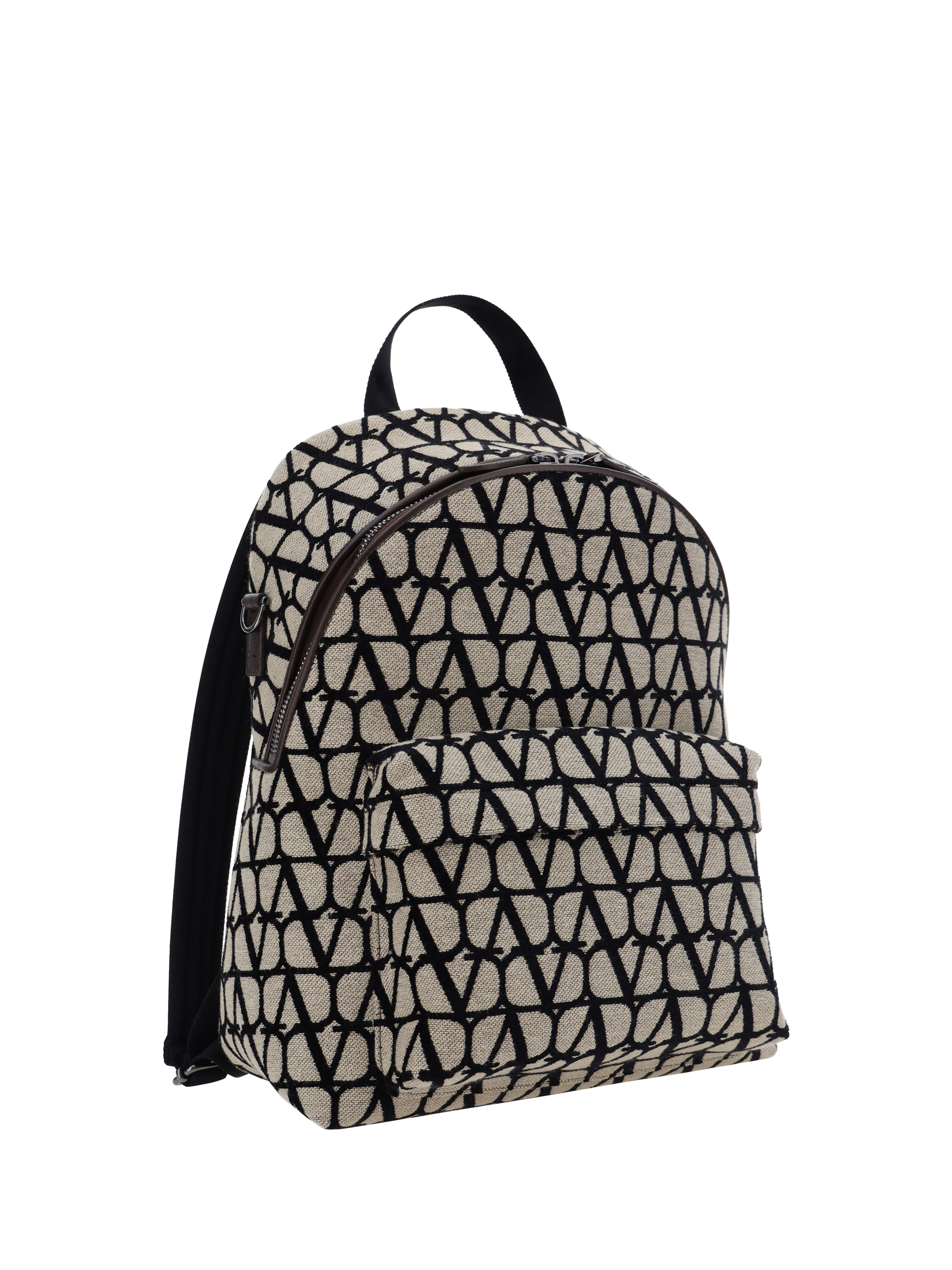 Valentino Garavani Toile Iconographe Nylon Backpack In Black