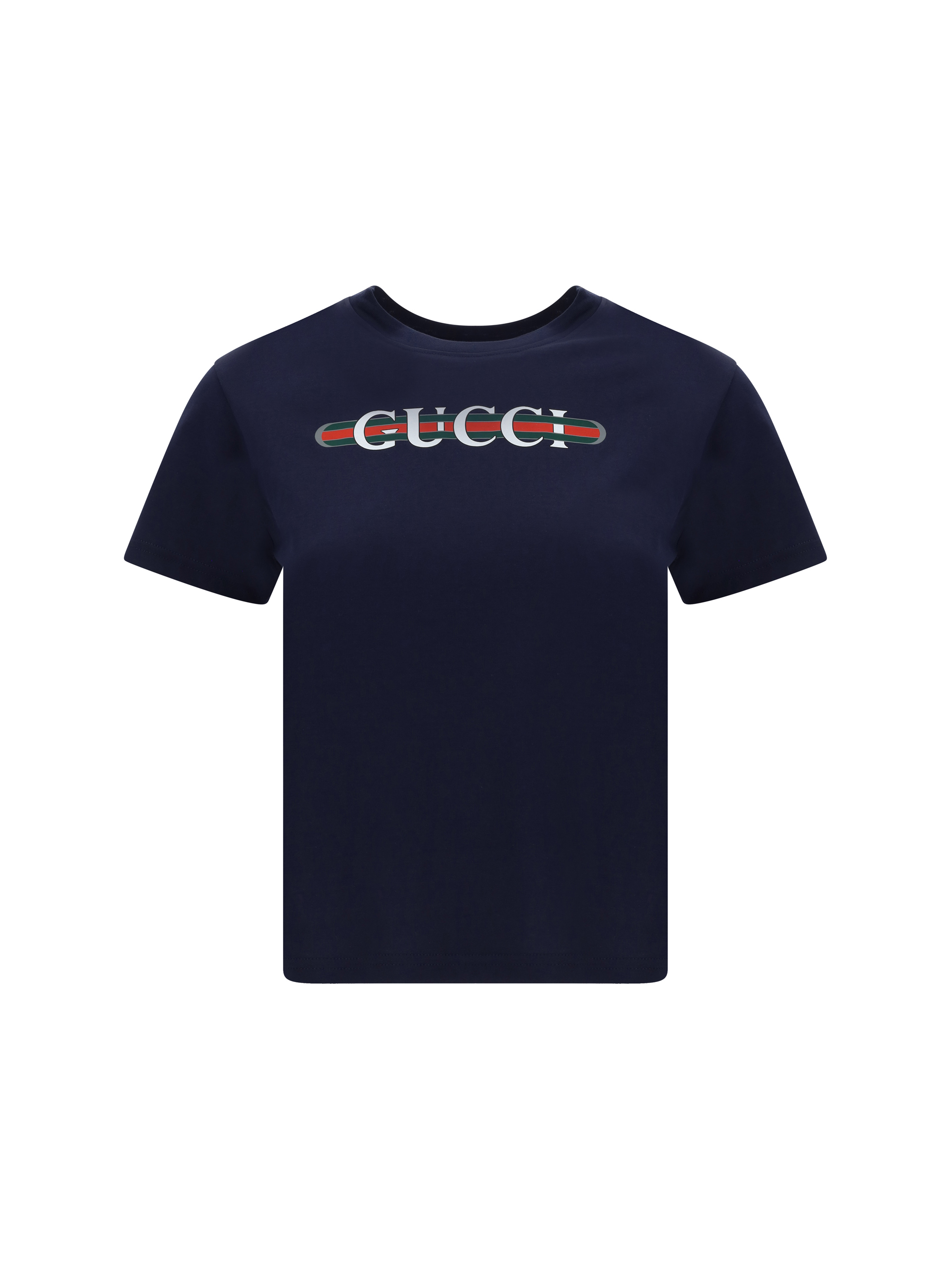 Gucci New 70s Cotton Jersey T-shirt In Navy/mc