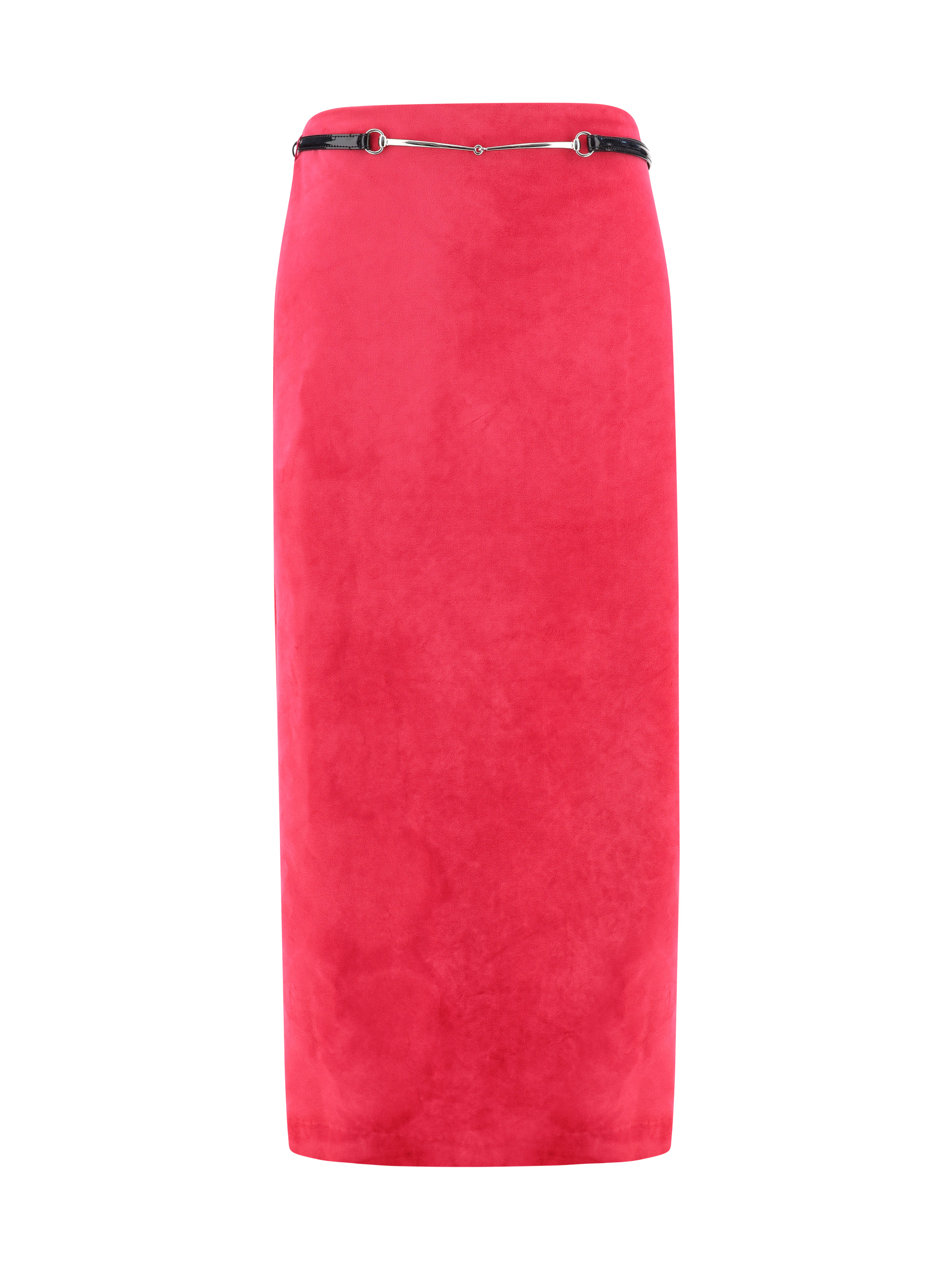 Gucci Fuchsia Velvet Skirt In Red