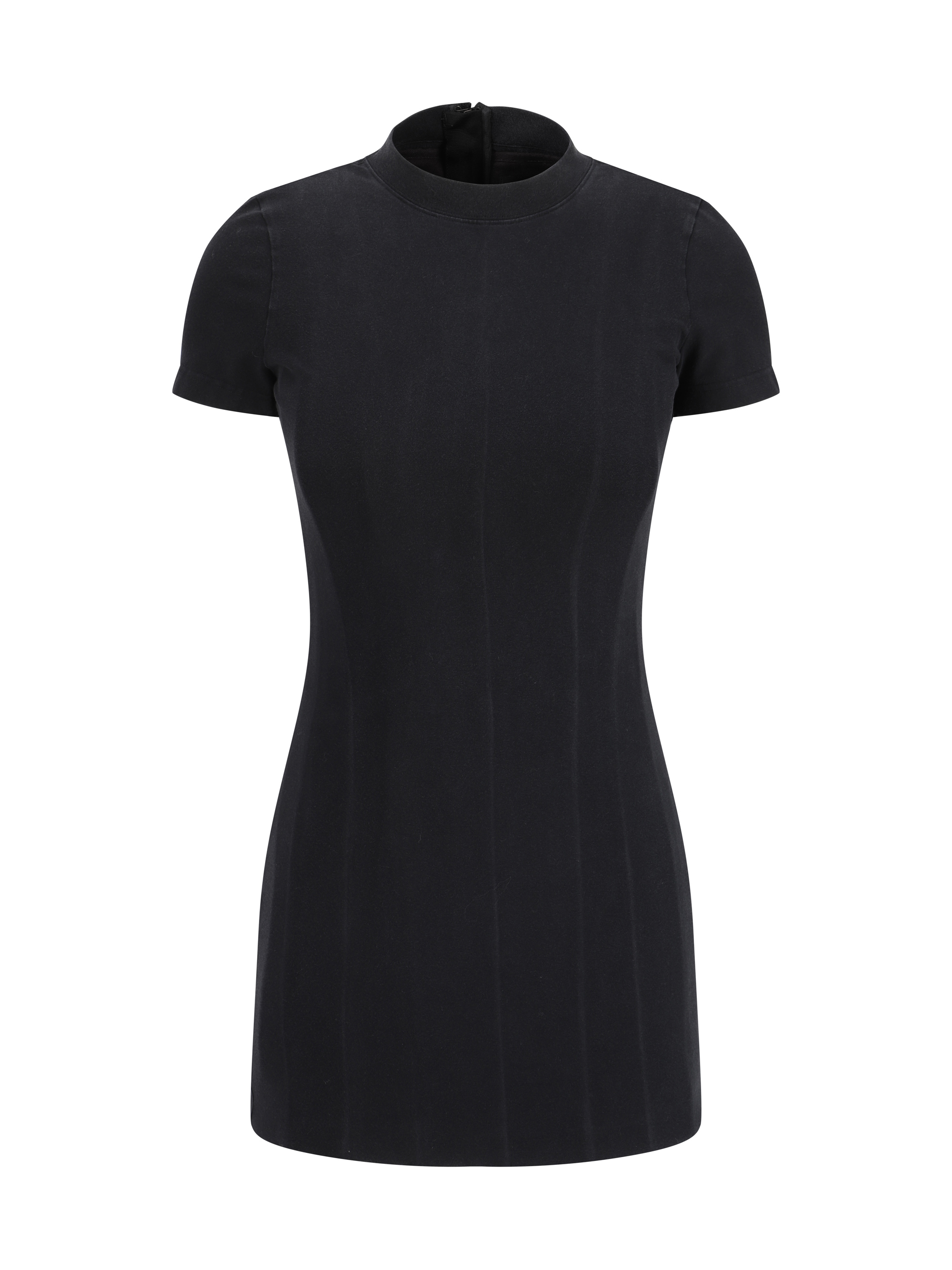 Shop Balenciaga T-shirt Dress In Washed Black