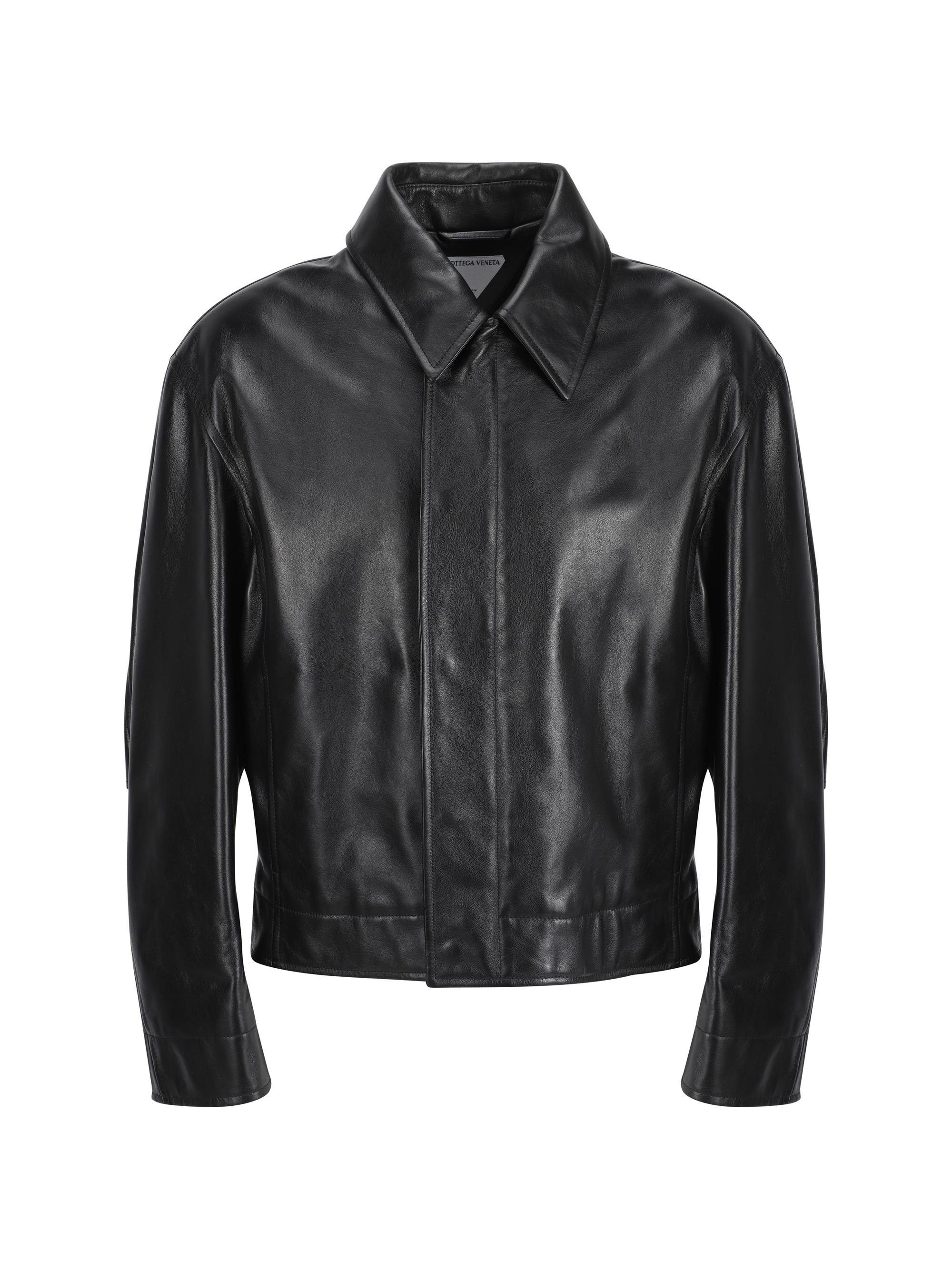 Shop Bottega Veneta Leather Jacket In Black