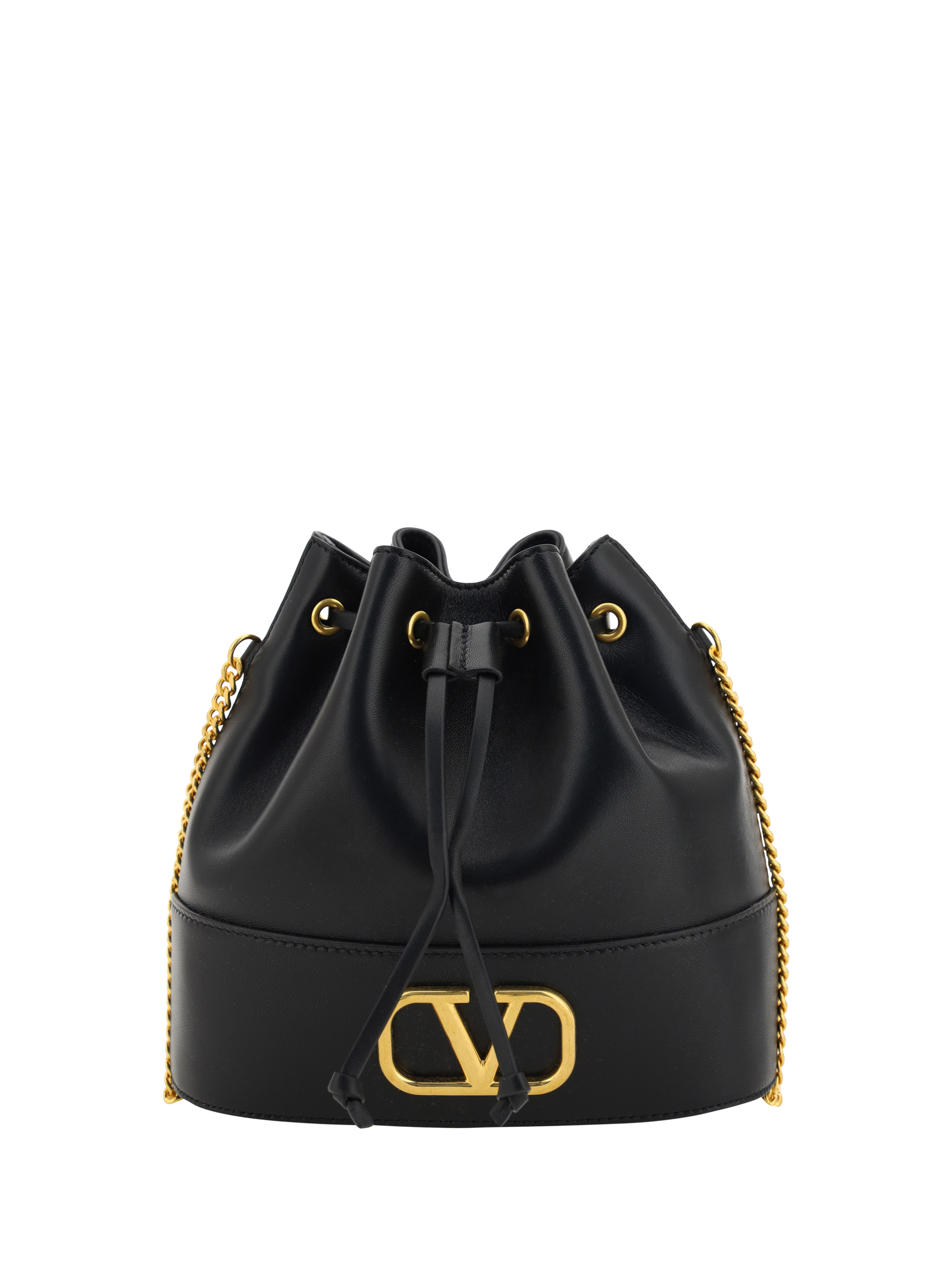 Valentino Garavani V-Logo Leather Bucket Bag