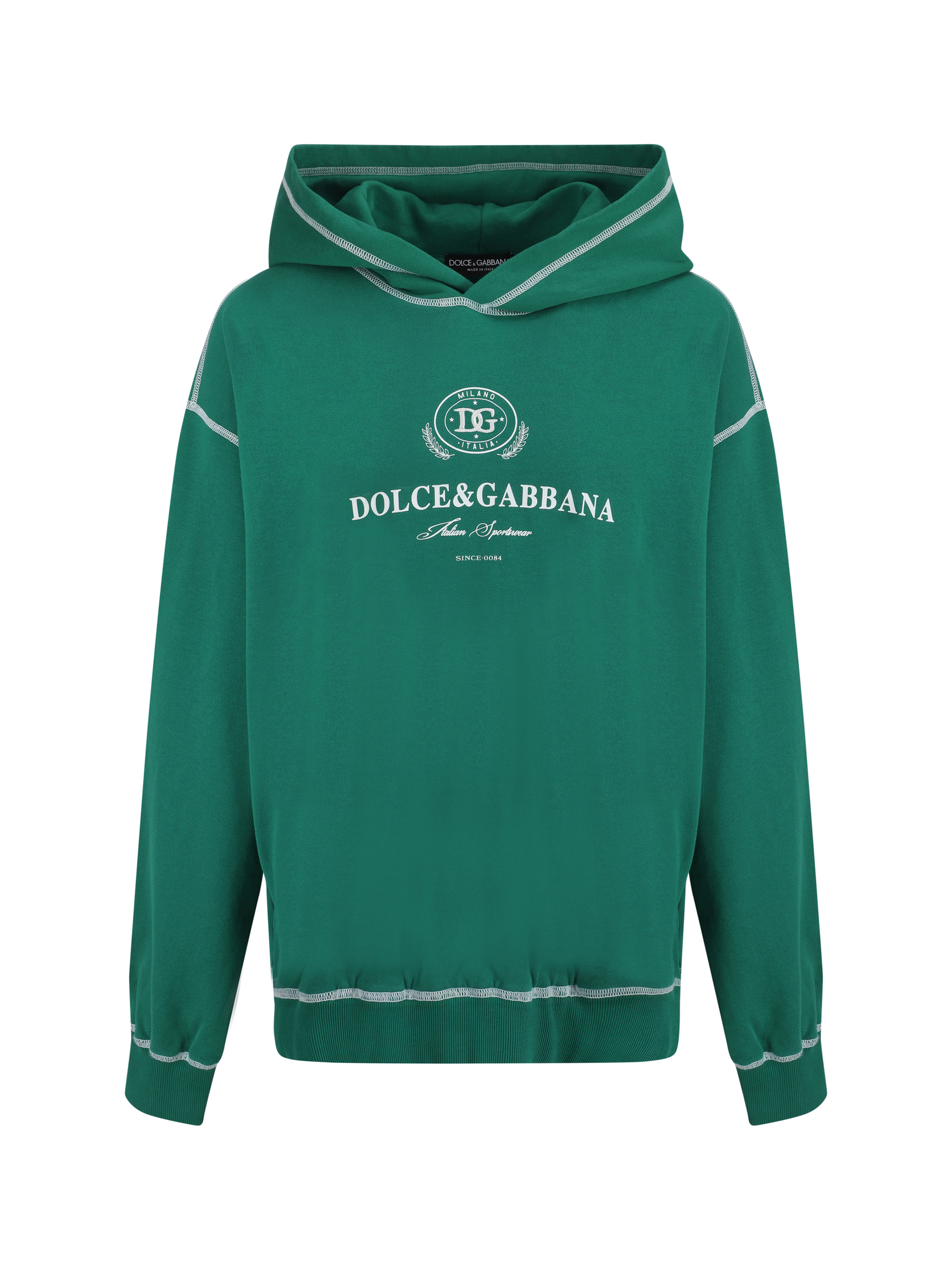 Shop Dolce & Gabbana Hoodie In Verde Scuro