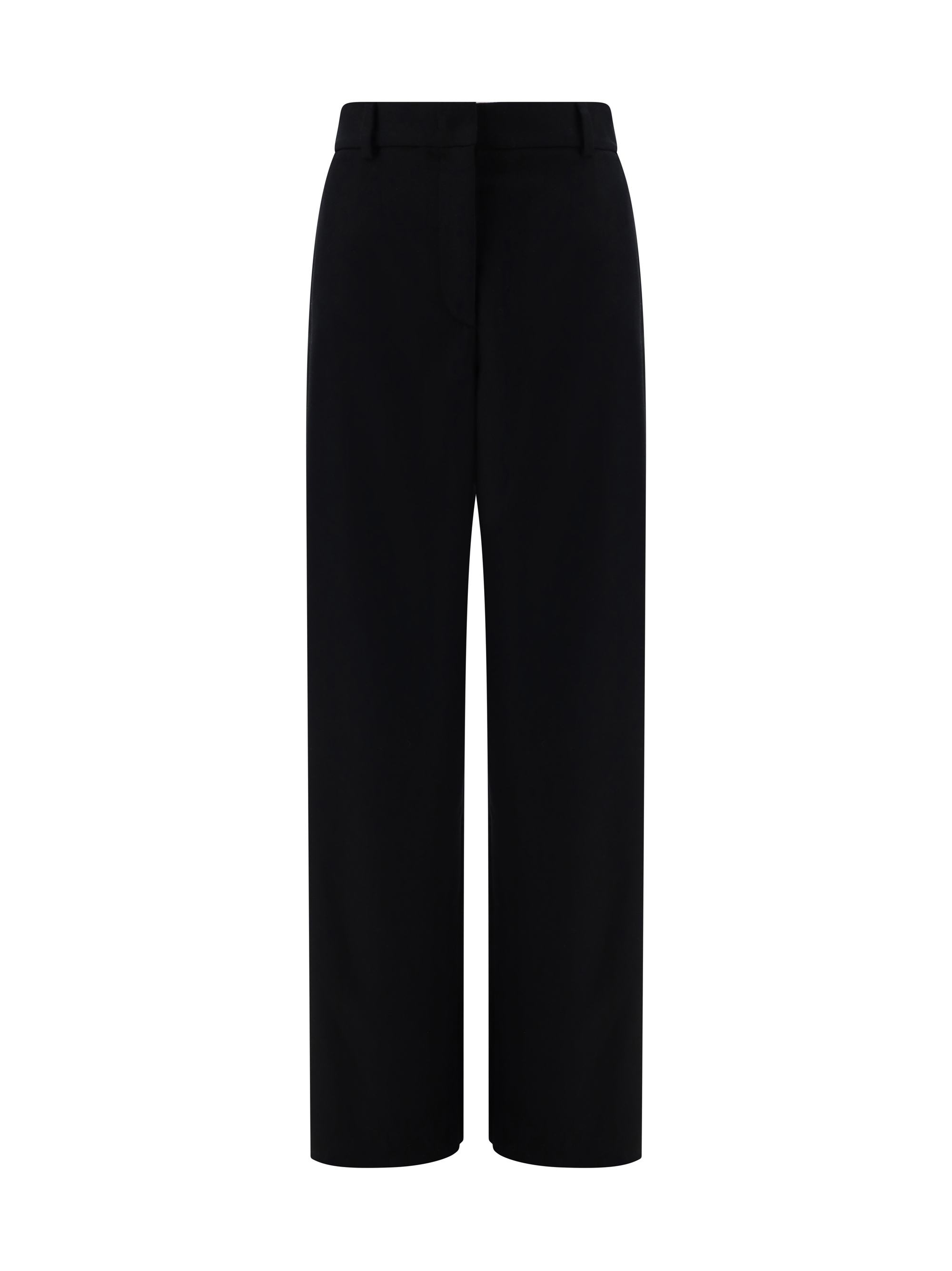 Giorgio Armani Elasticated-waistband Straight-leg Silk Trousers In Black