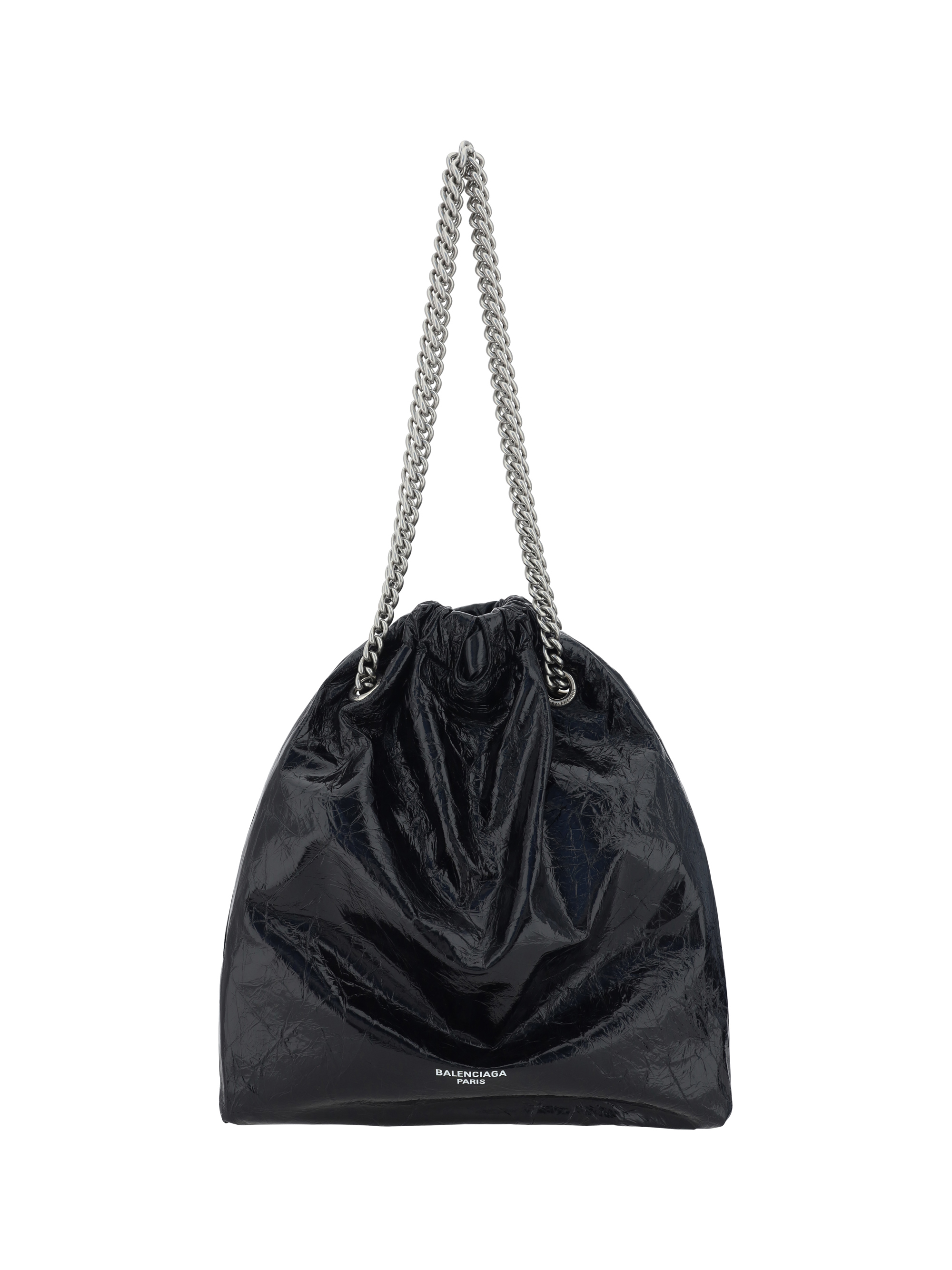 Shop Balenciaga Crush Shoulder Bag In Black