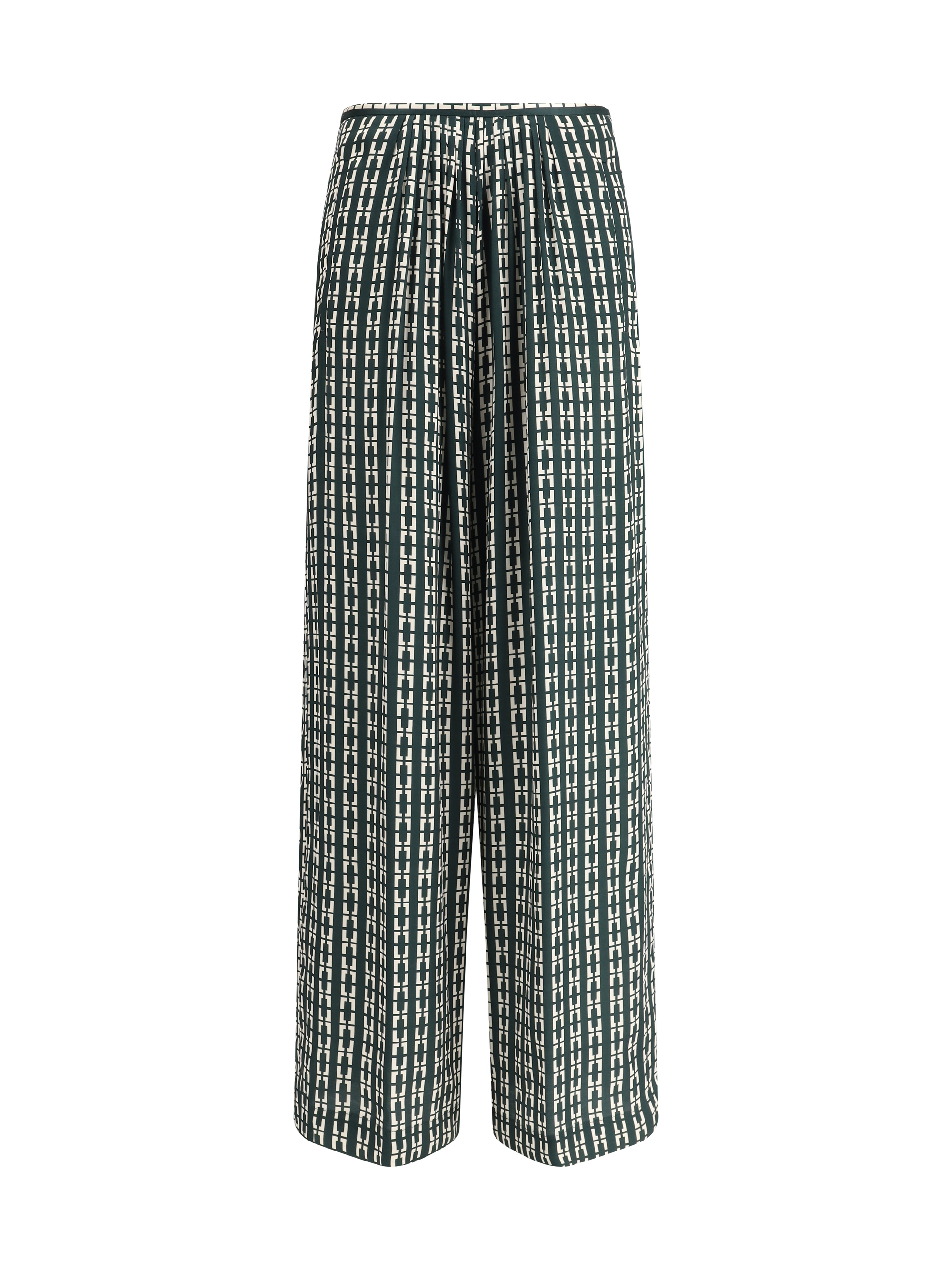 Shop Forte Forte Geometric Print Pants In Forest