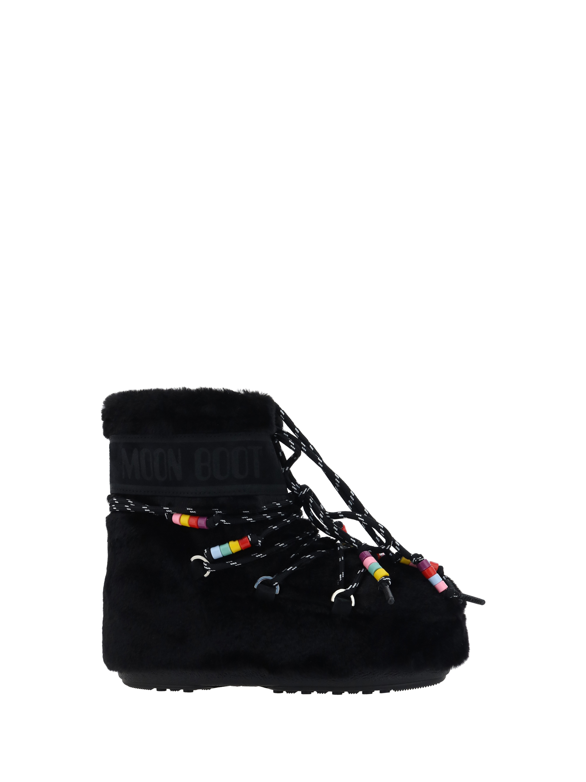 Shop Moon Boot Icon Low Faux Fur Boots In Black