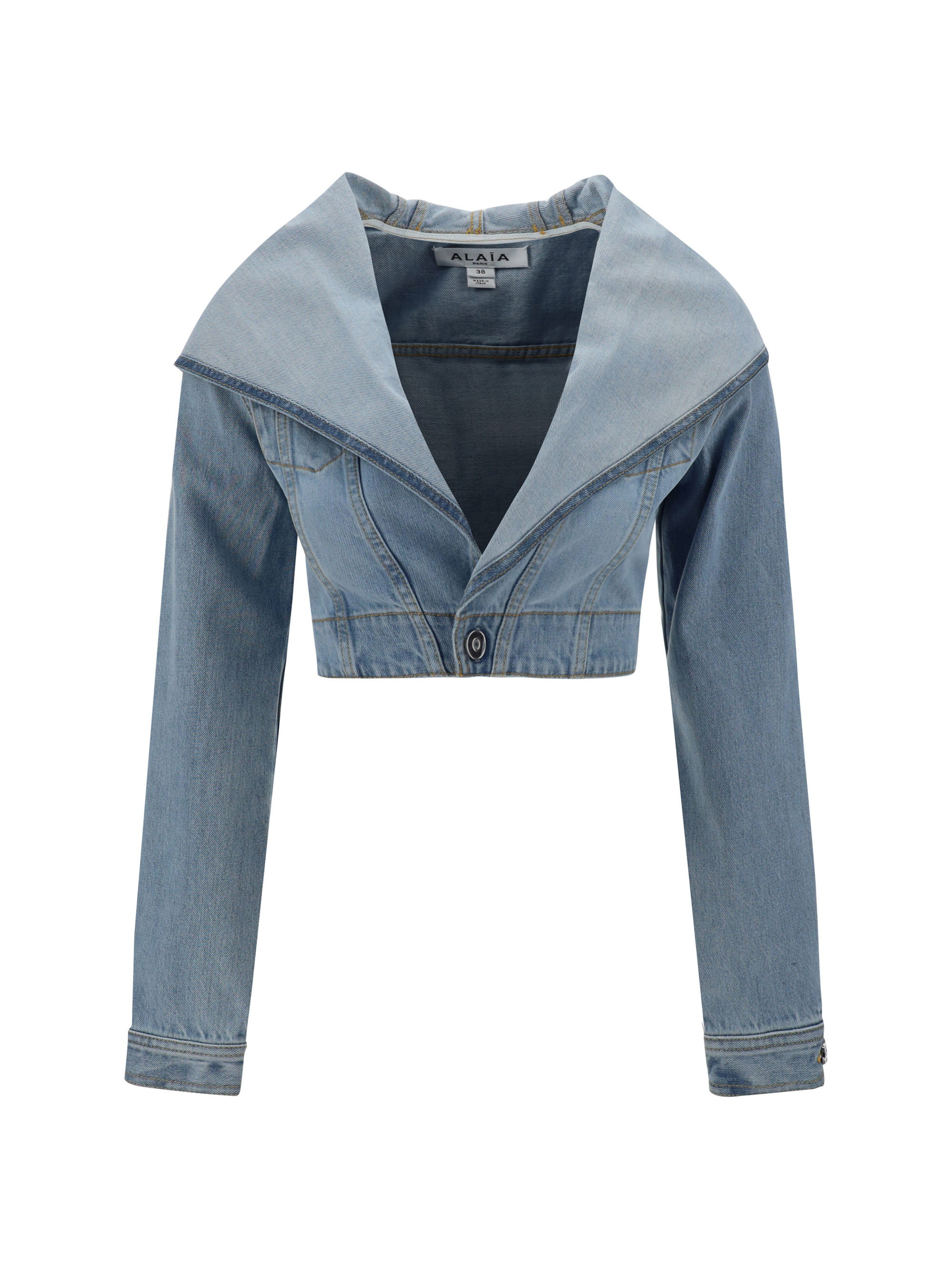 Shop Alaïa Hooded Jacket In Bleu Clair