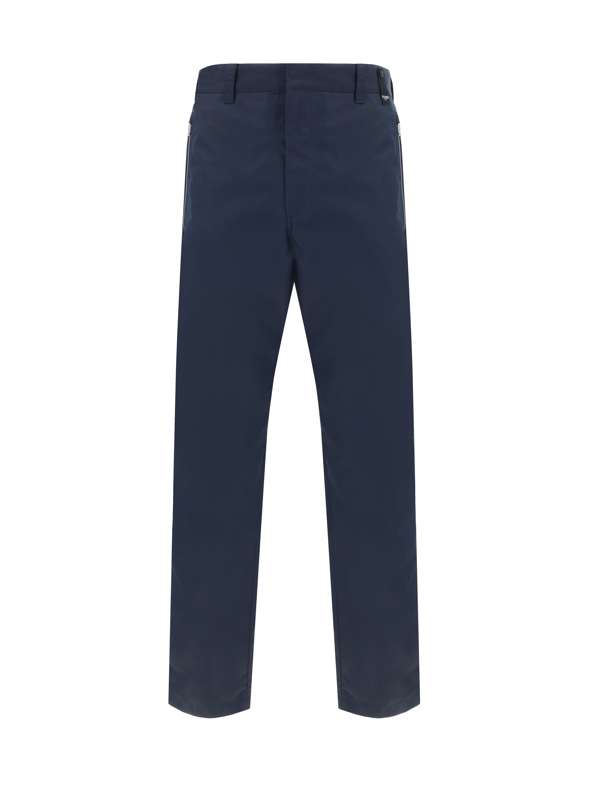 Shop Fendi Pants In Blu Notte