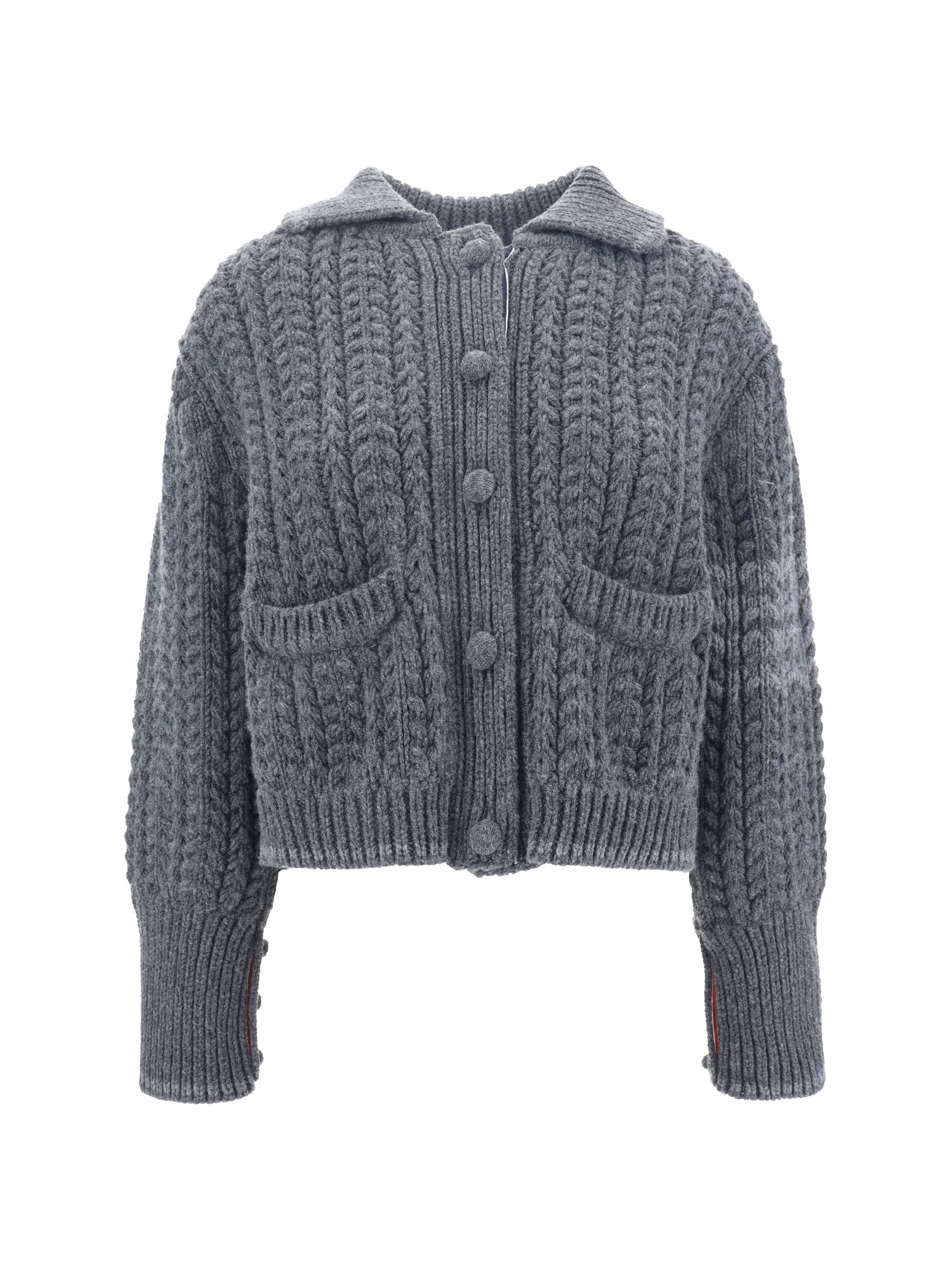 Shop Thom Browne Cardigan In Dark Grey