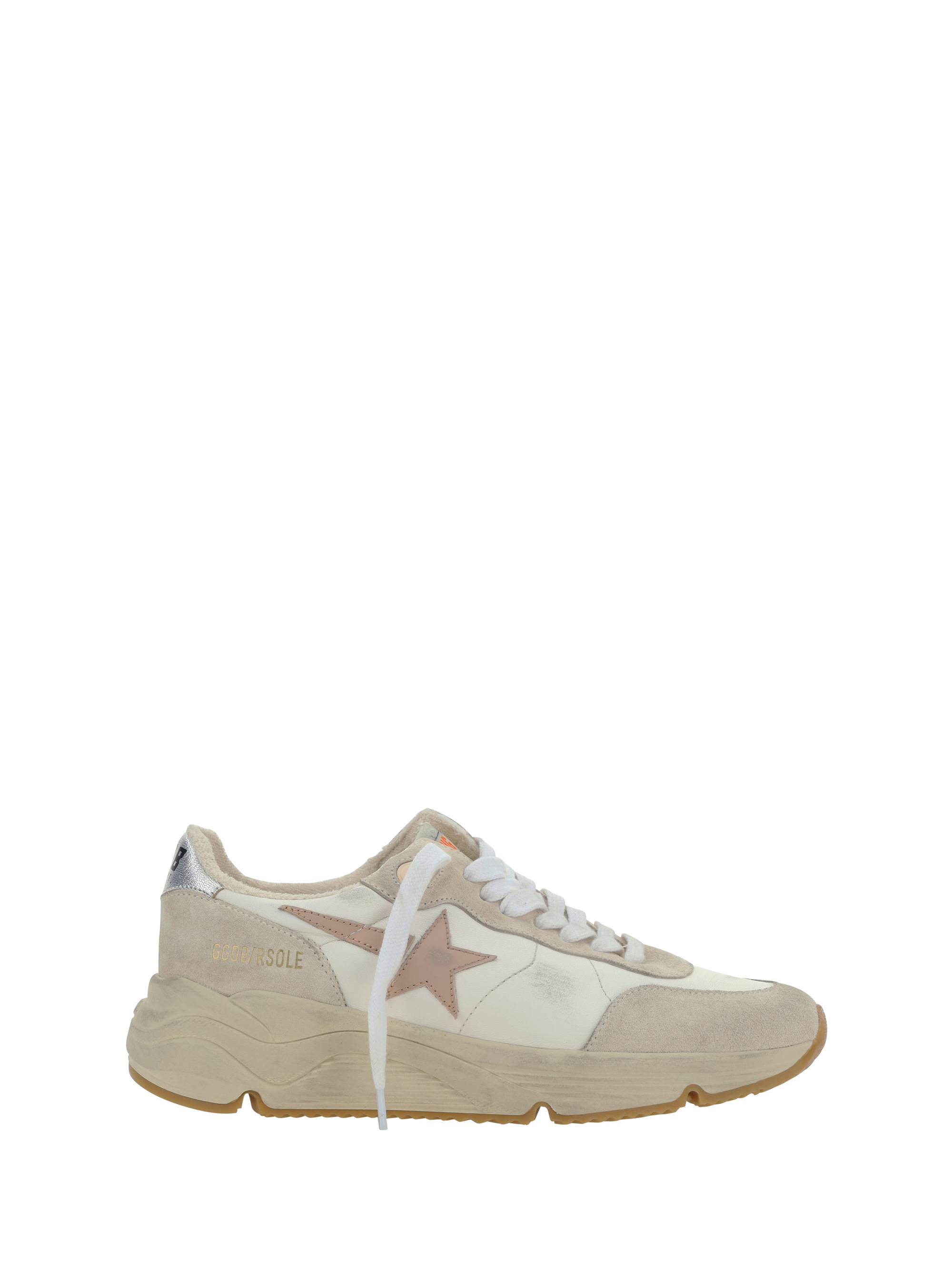 Shop Golden Goose Running Sole Sneakers In White/seedpearl/silver