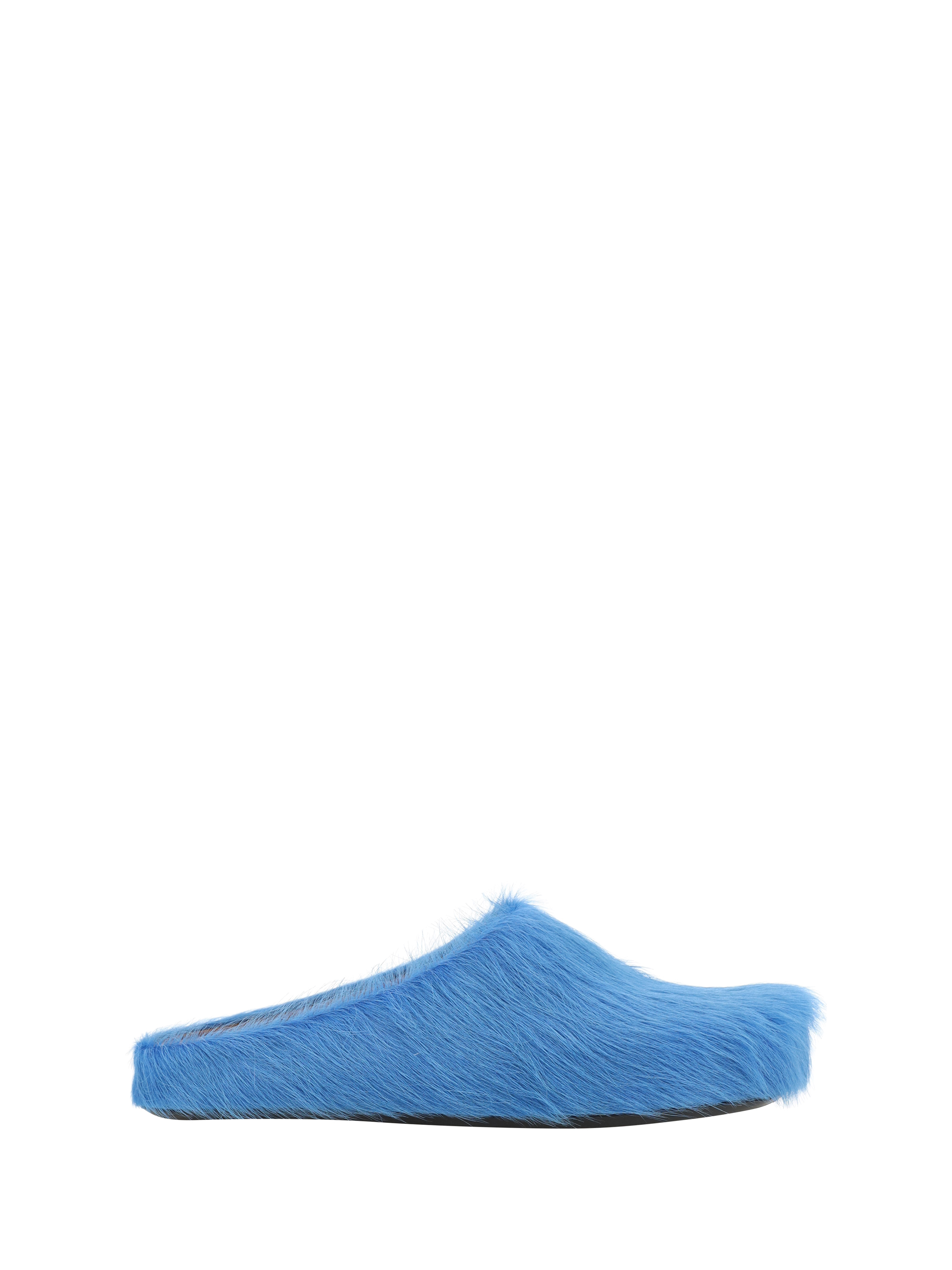 Marni Ponyskin And Leather Mules In Blue