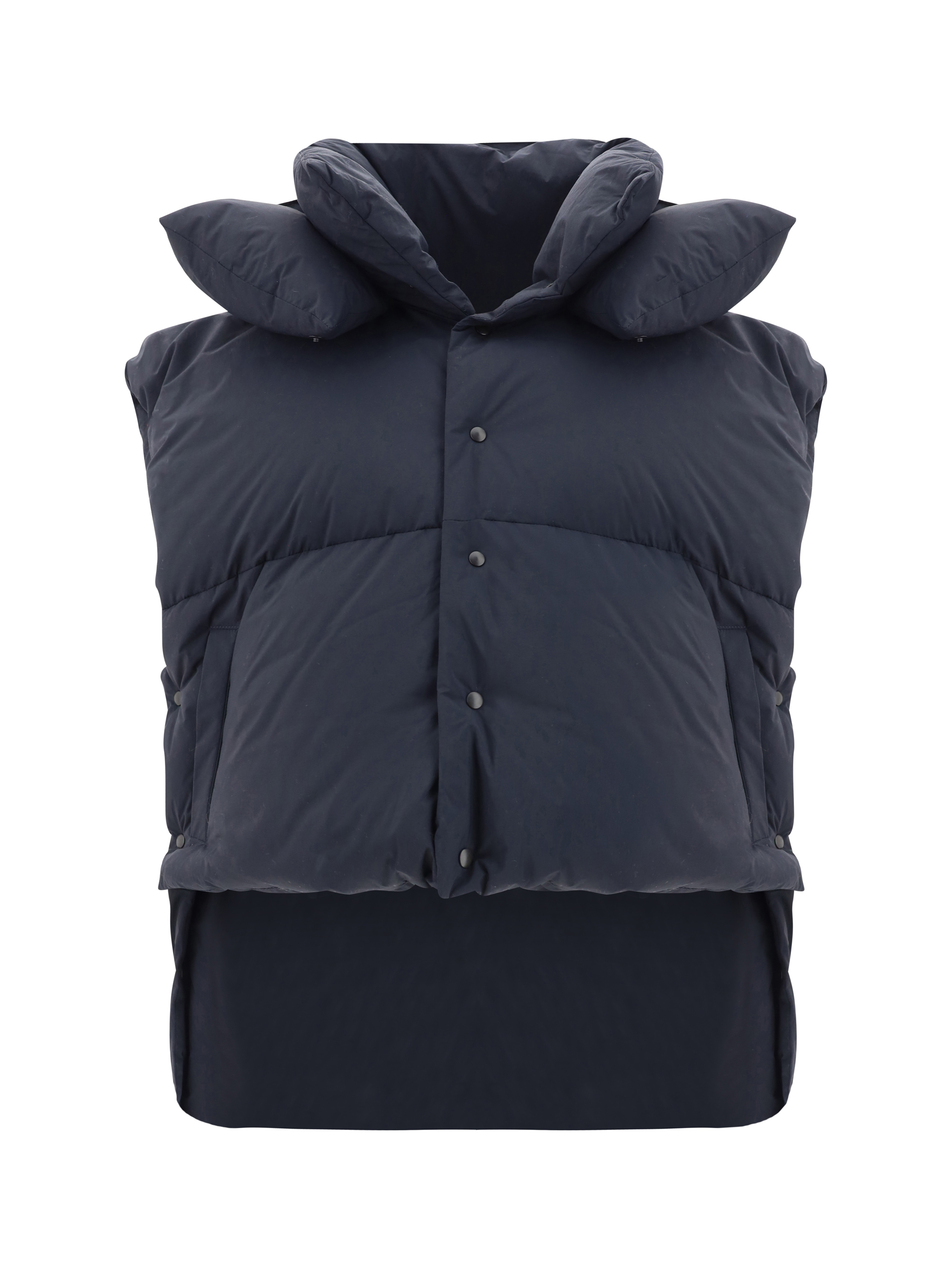 Shop Alaïa Puffer Vest In Noir Alaia