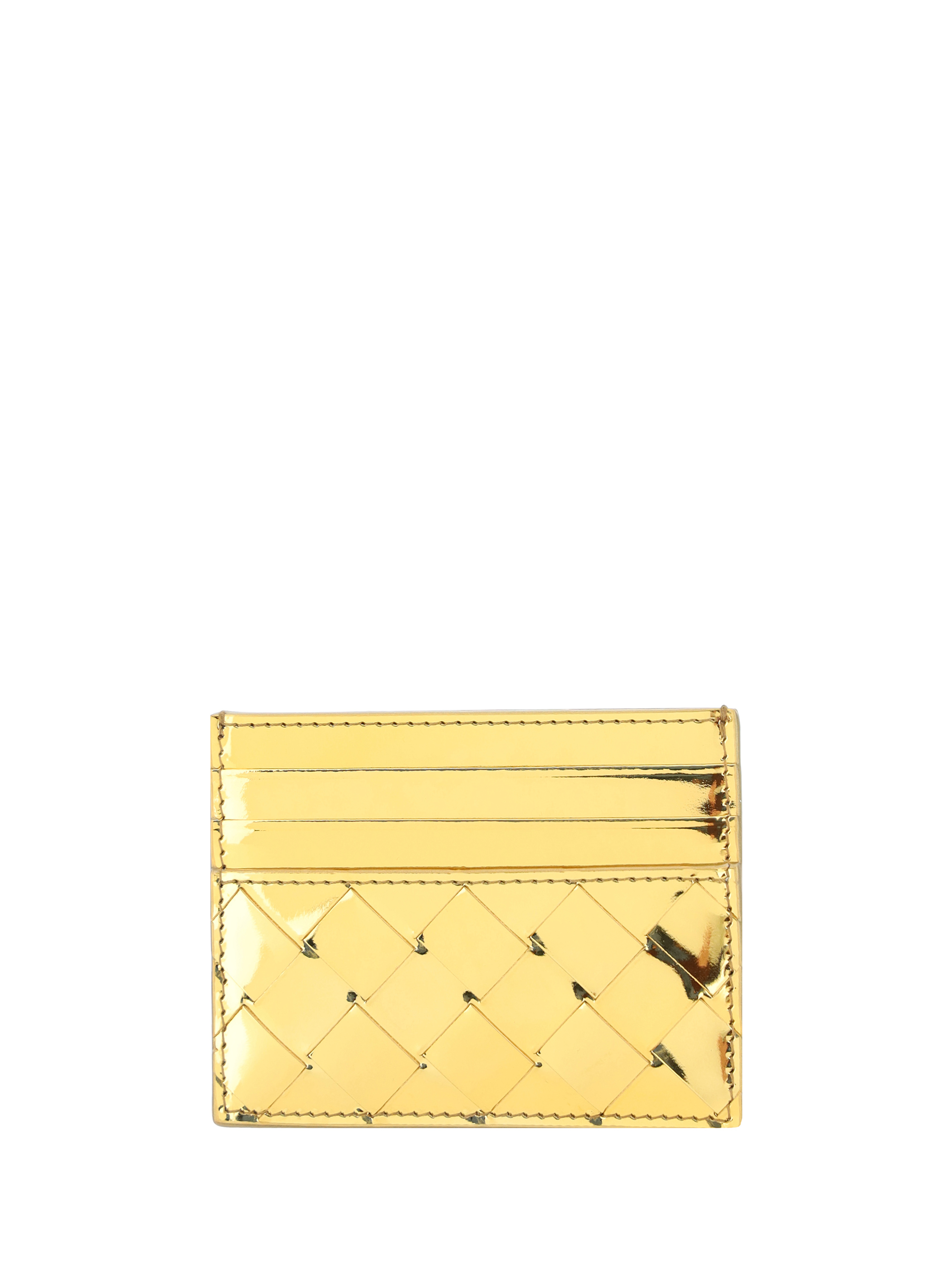 Shop Bottega Veneta Card Holder In Gold-m Brass