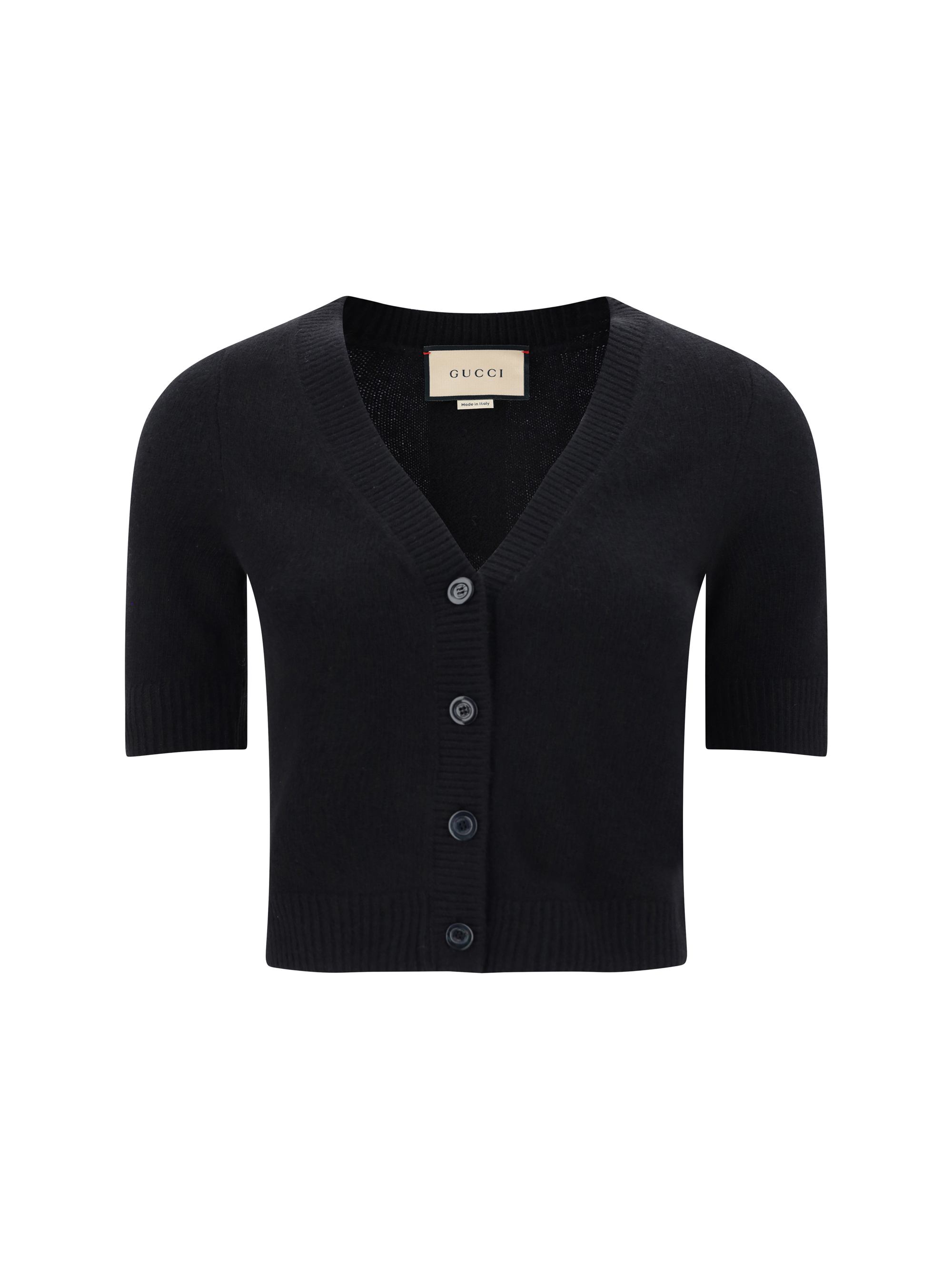 Gucci V-neck Wool-cashmere Cardigan In Black
