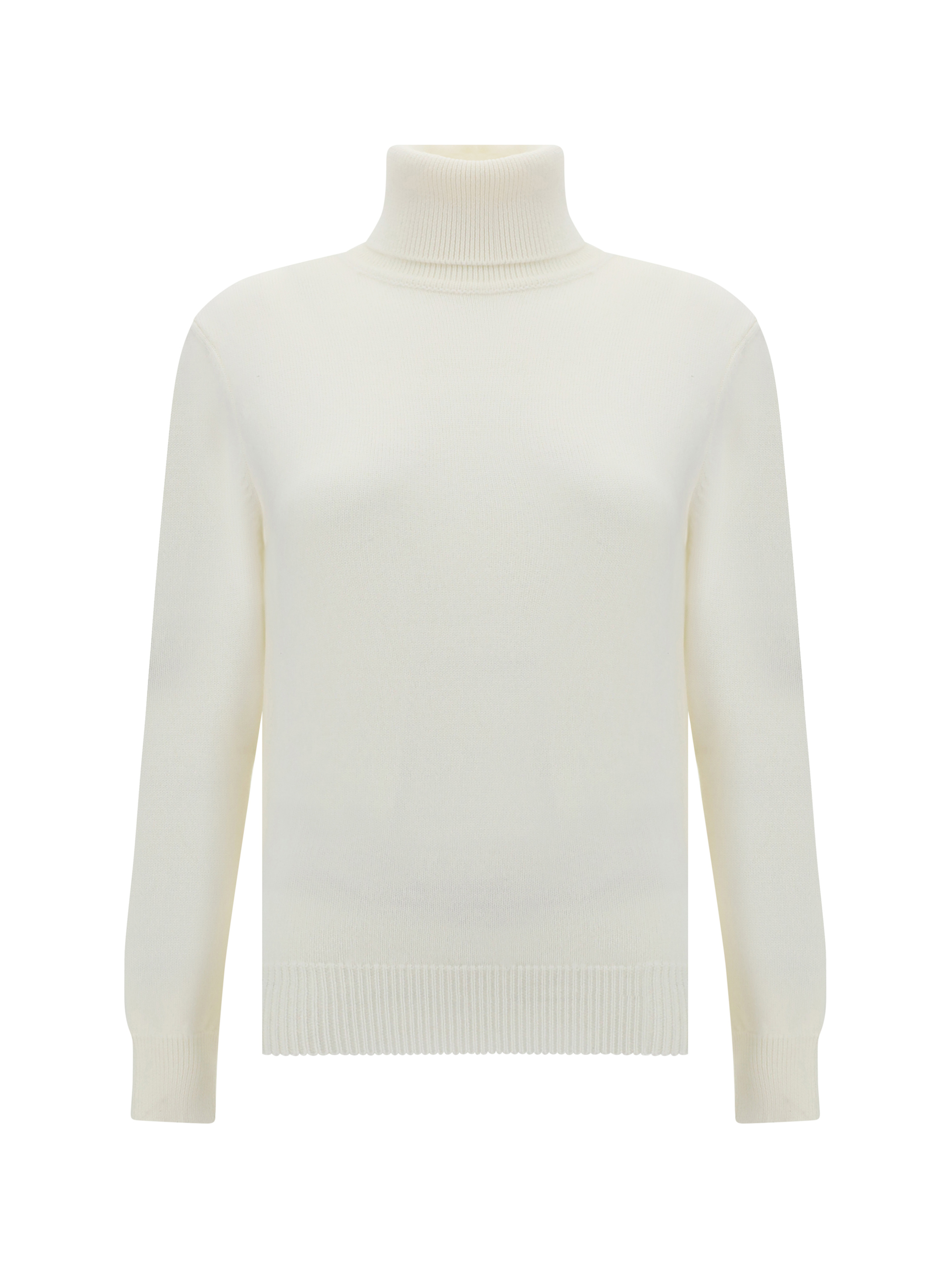 Shop Alaïa Turtleneck Sweater In Blanc Naturel